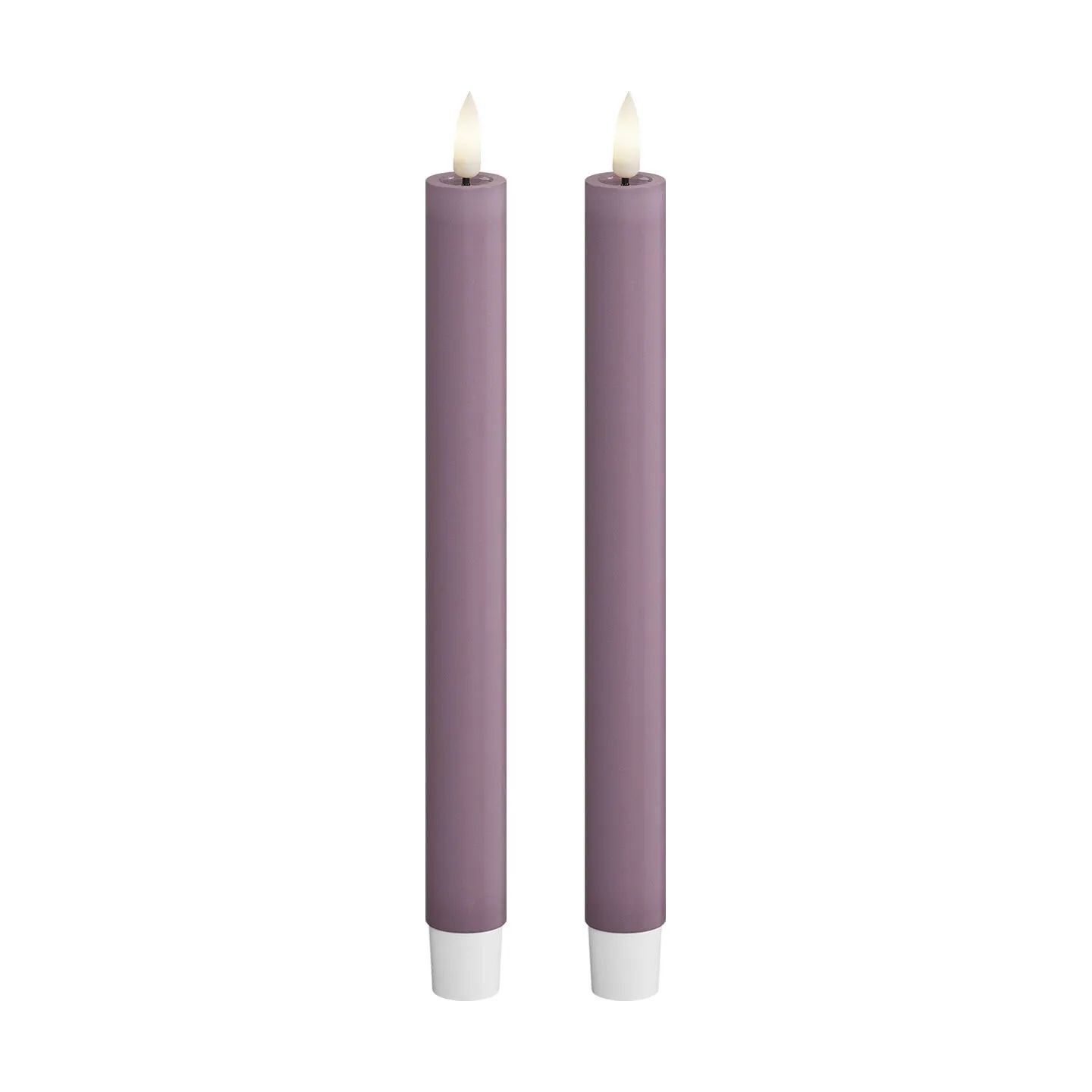 Deluxe Homeart LED-lys Real Flame LED Kronelys - 2 stk. i Lys lilla, 24 cm, 1