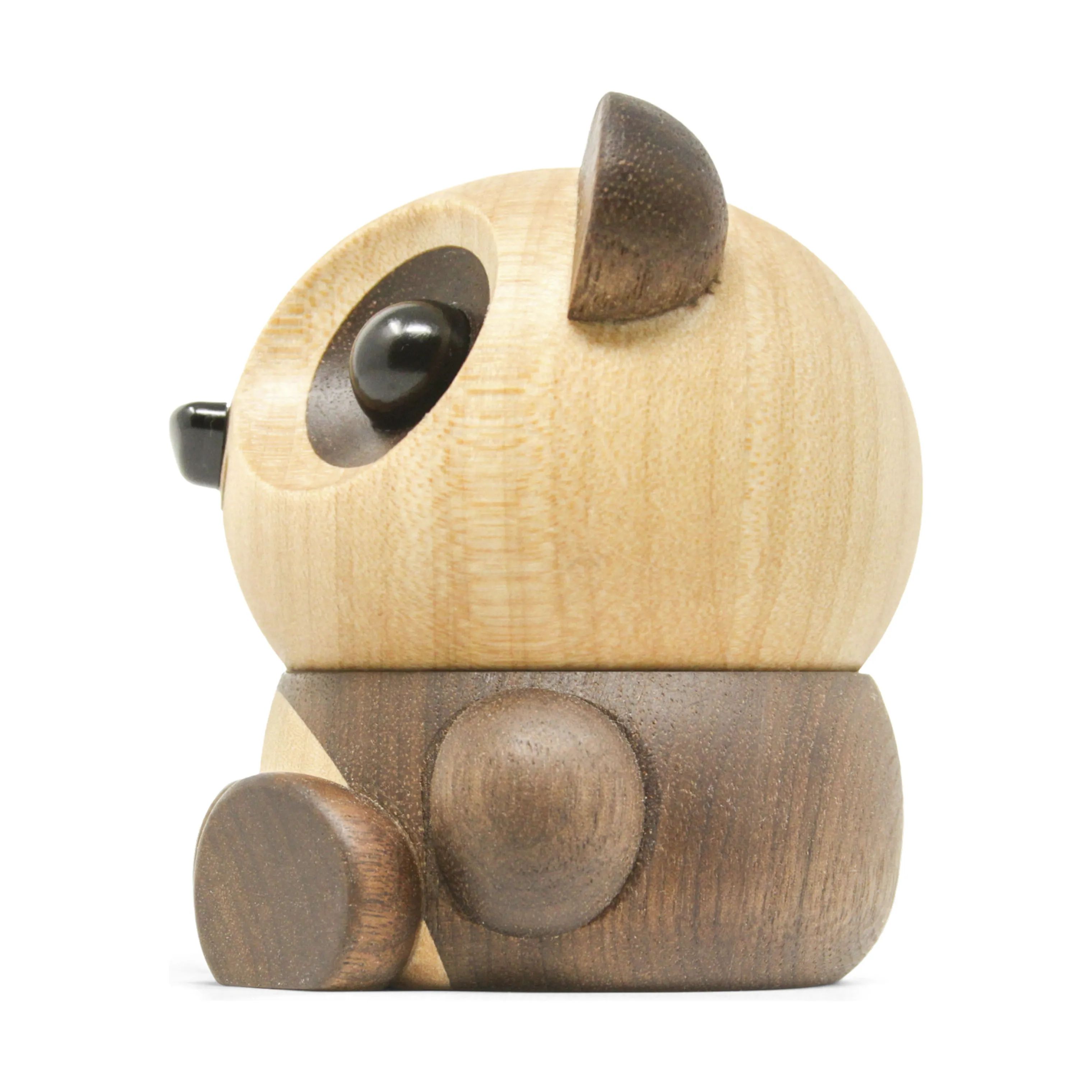 FableWood Dyrefigurer Panda - Pom Pom i Ask/Valnød, 3