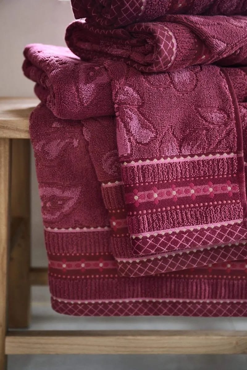 PIP Studio Håndklæder Jasmin Jacquard Håndklæde i Pink, B55 x L100 cm, 2