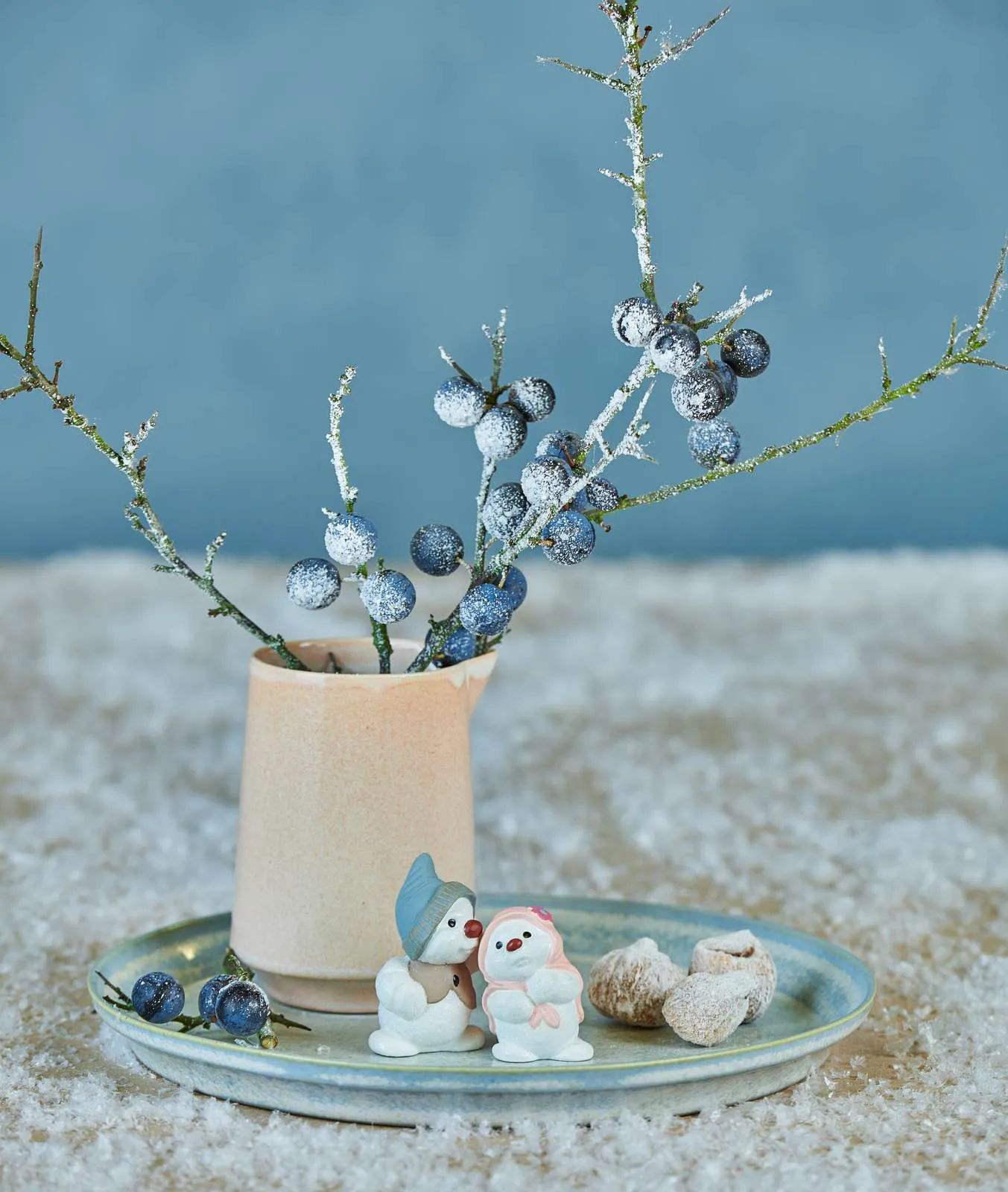 Klarborg Julefigurer Snemænd - Ejno & Elma i Hvid, 7 cm, 2