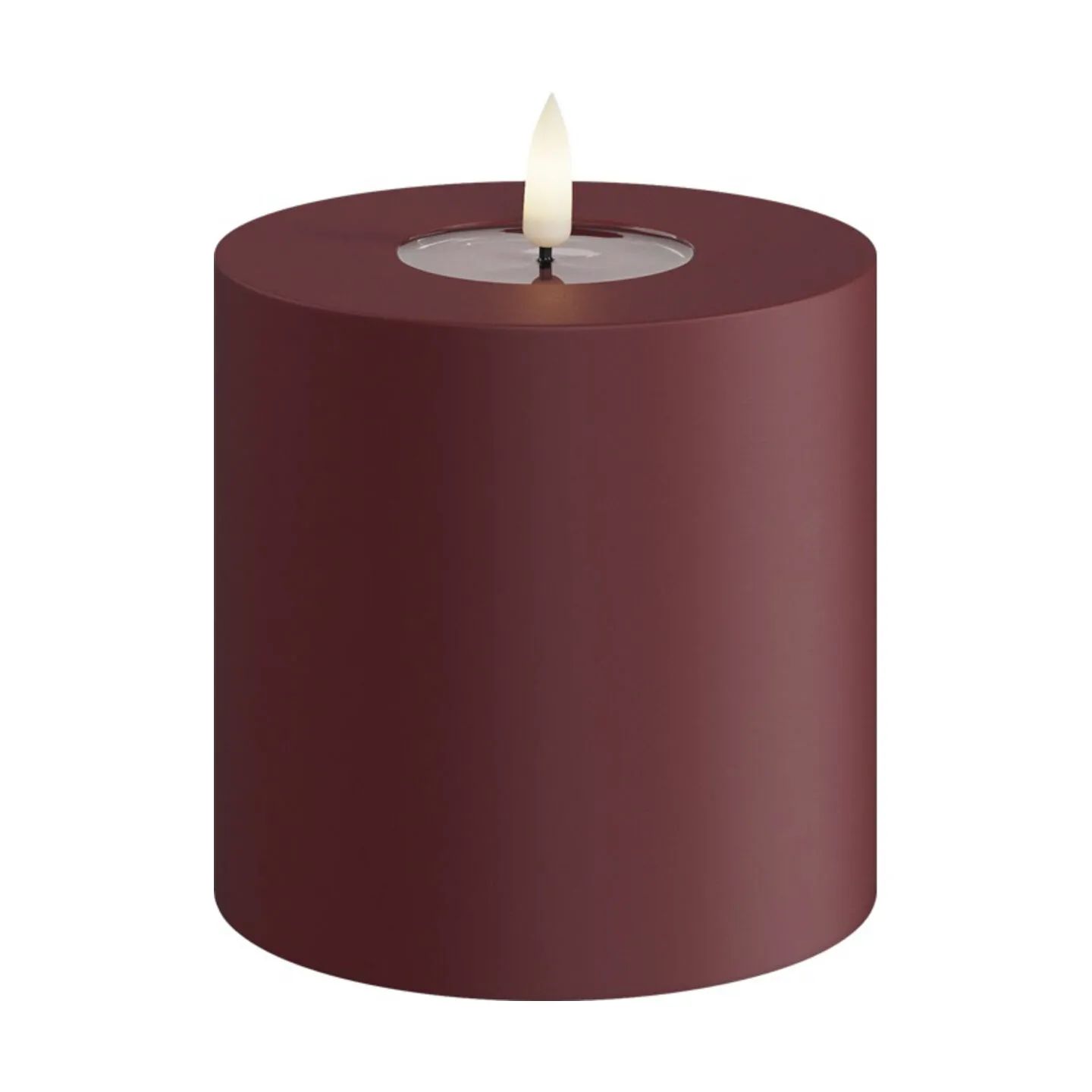 Deluxe Homeart LED-lys Real Flame LED Udendørs Bloklys i Bordeaux, 10 cm, 1