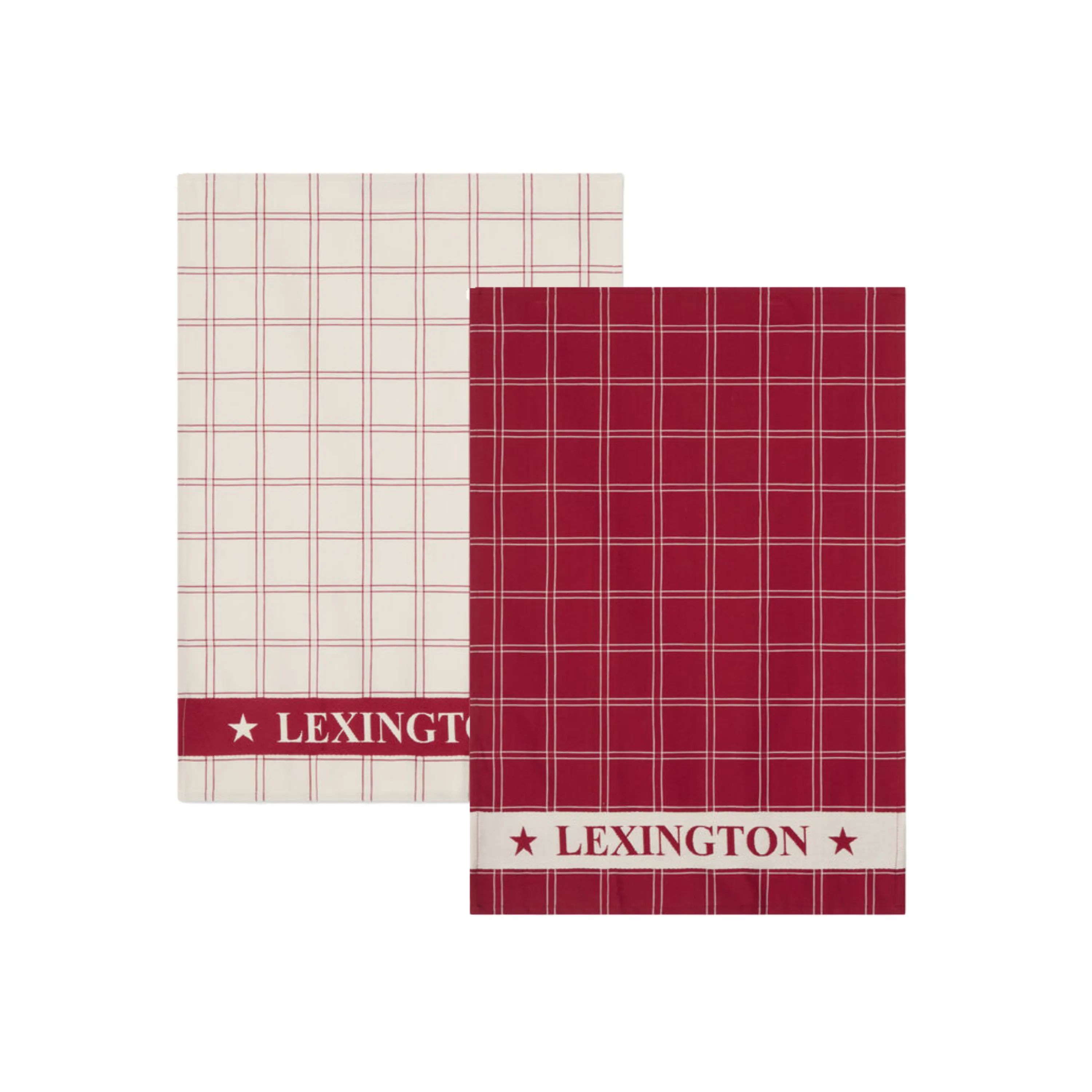 Lexington Viskestykker Viskestykke - 2 stk. i Rød/hvid, 1