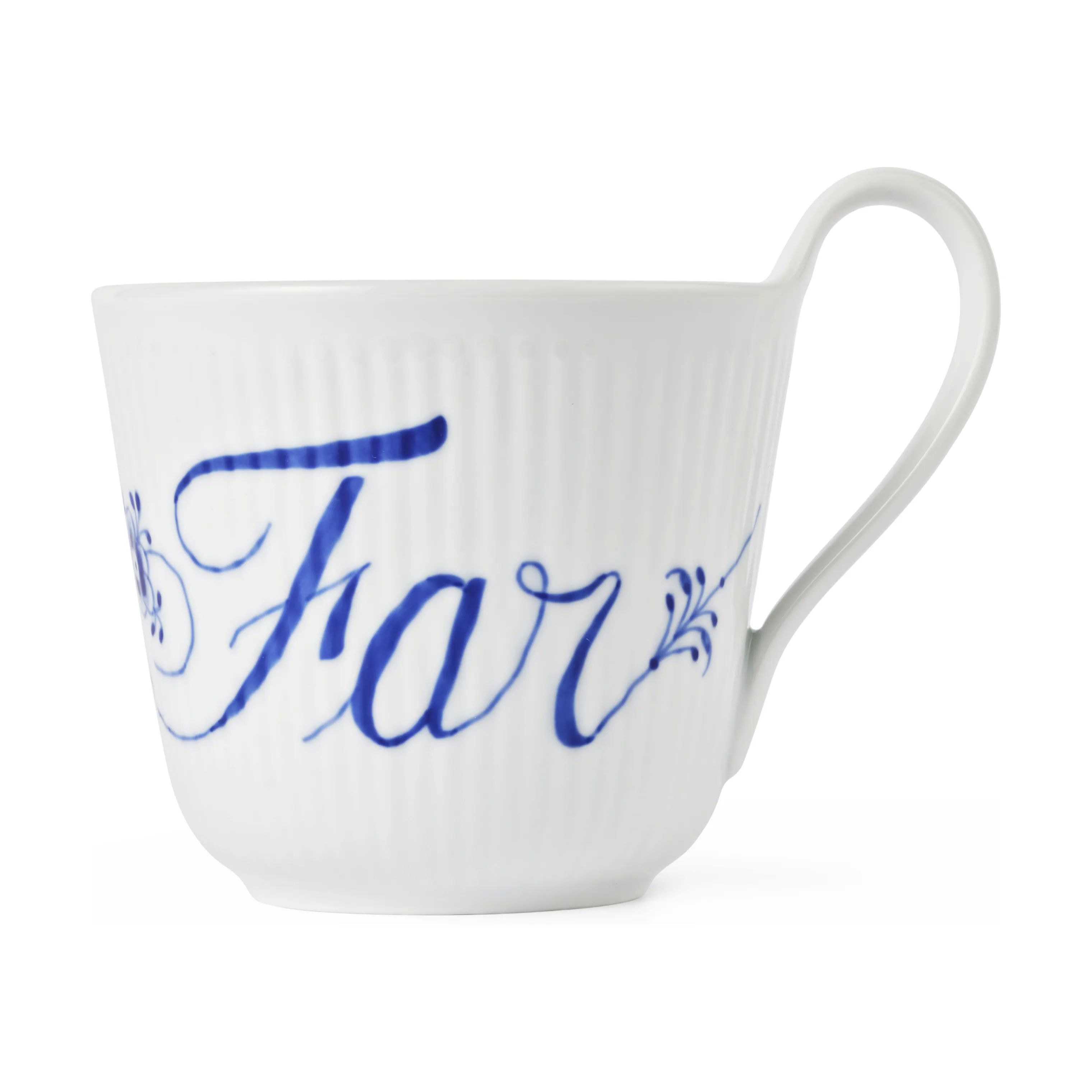 Royal Copenhagen Krus og kopper med hank Alfabet Kollektion Højhankskop - Far i Hvid, 1