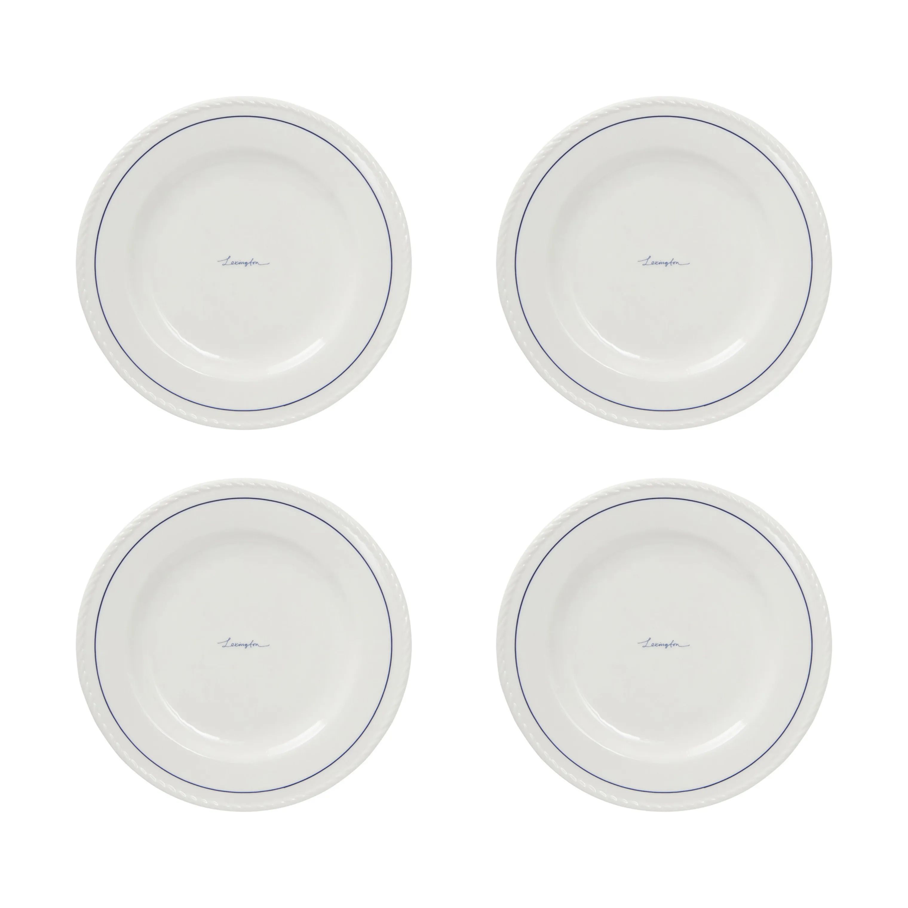 Lexington Frokosttallerkener Frokosttallerken - 4 stk. i White/Dark Blue, 1