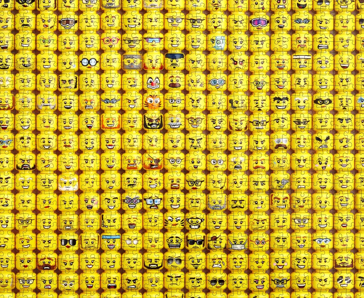 LEGO Puslespil Puslespil - Lego Minifigure Faces i Gul, 3