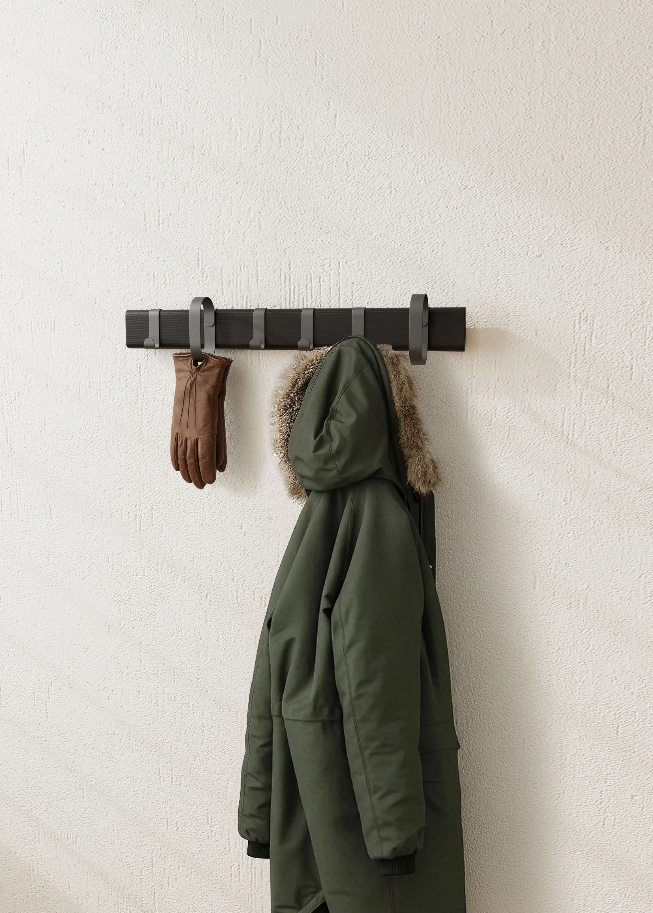 Novoform Knagerækker Fluke Knagerække i Black oak, 75 cm, 2