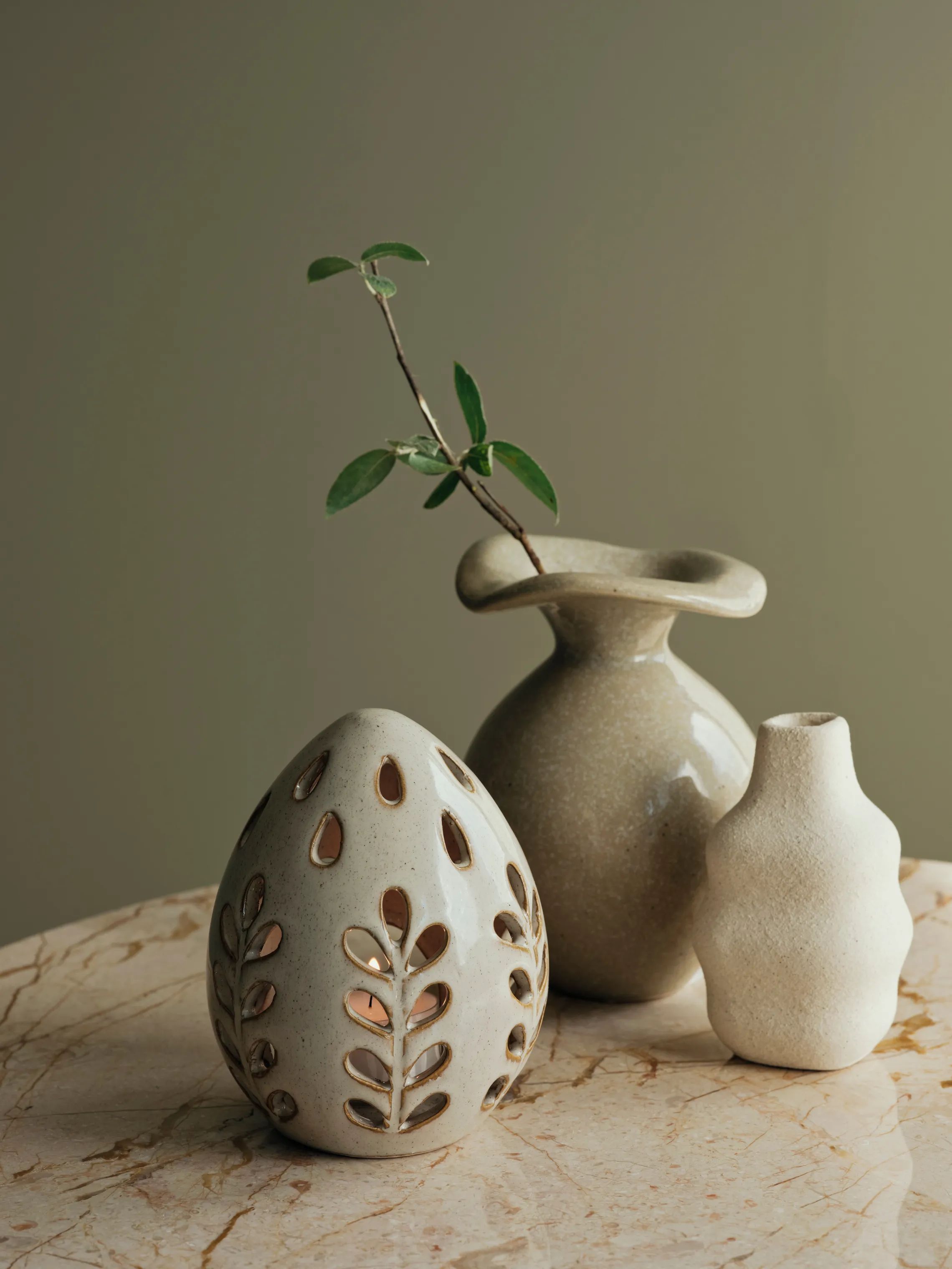 Broste Copenhagen Lanterner Egga Lanterne i Sage Green, 2