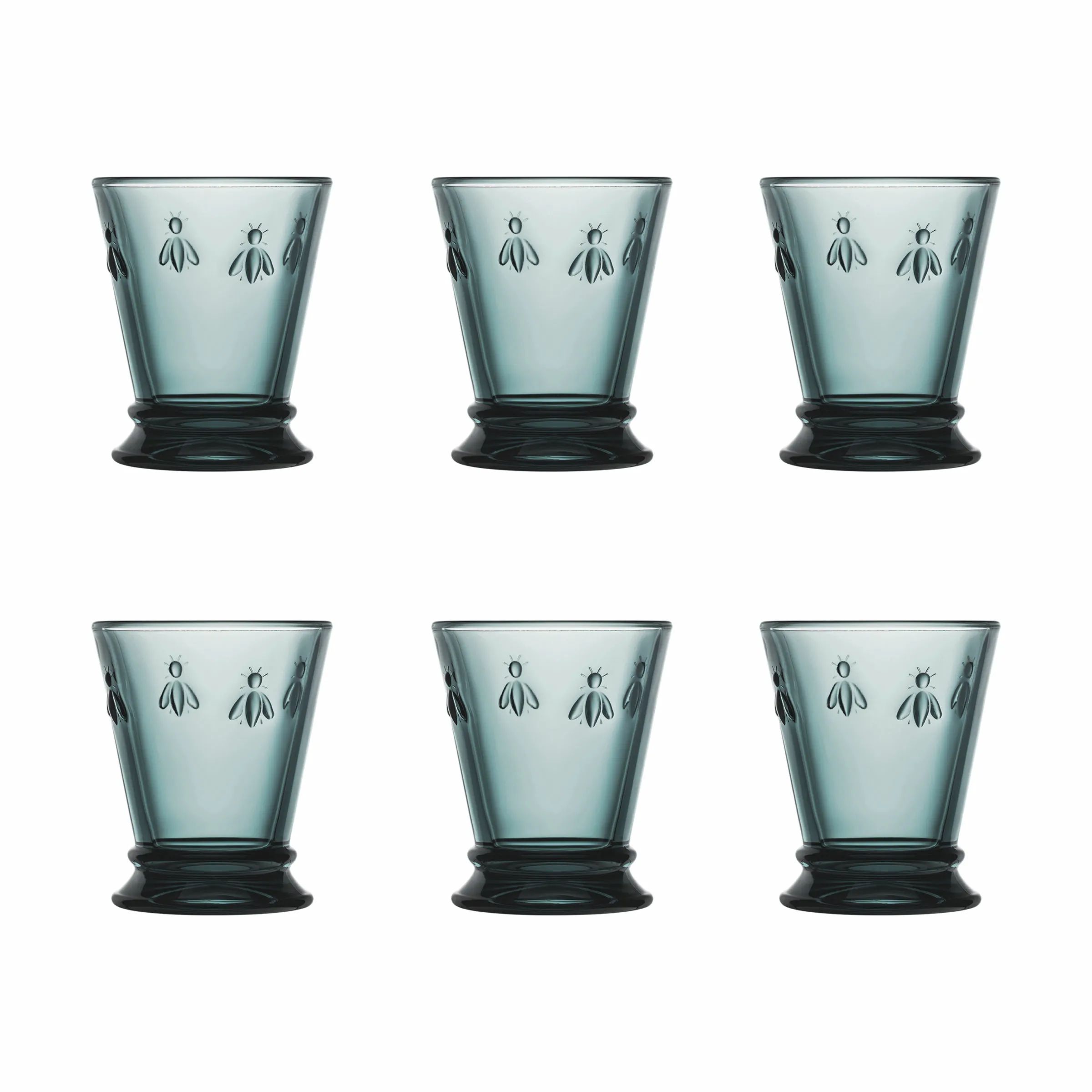 La Rochère Vandglas Abeille Vandglas - 6 stk. i 26 cl - Blå - Bier, 1