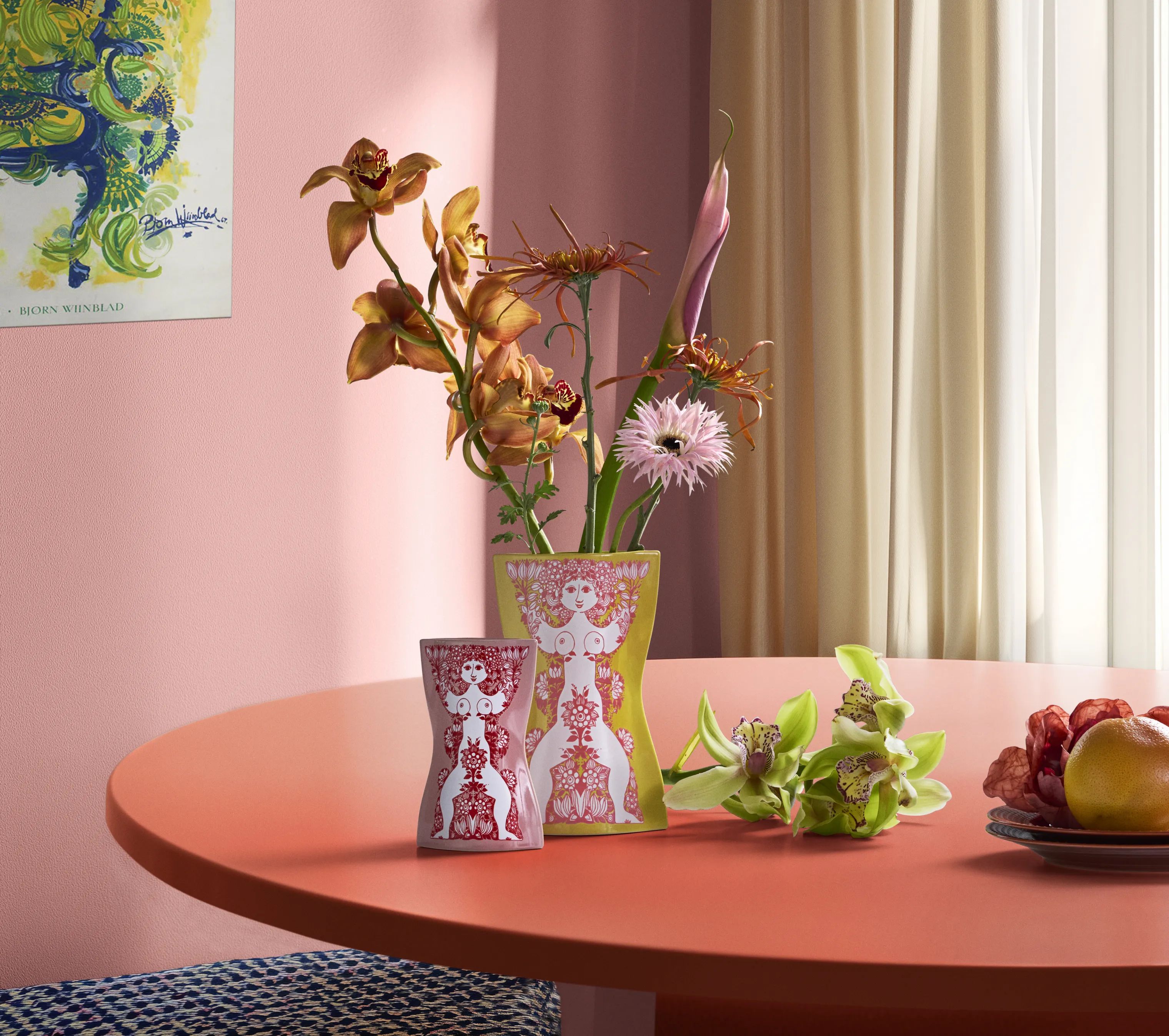 Bjørn Wiinblad Vaser Nina Vase i Gul/Pink, 5