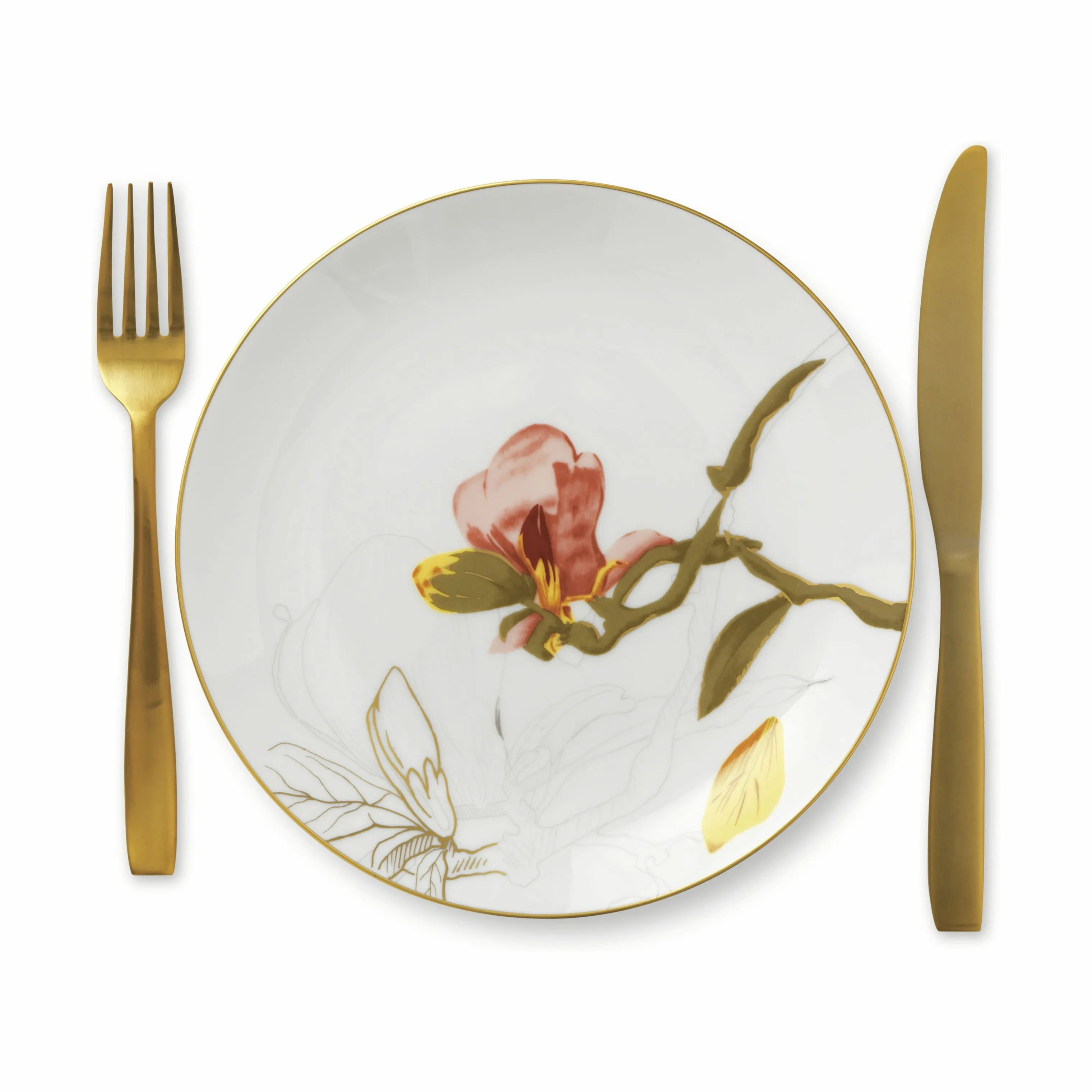 Royal Copenhagen Frokosttallerkener Flora Tallerken - Magnolia i Magnolia, 22 cm, 4