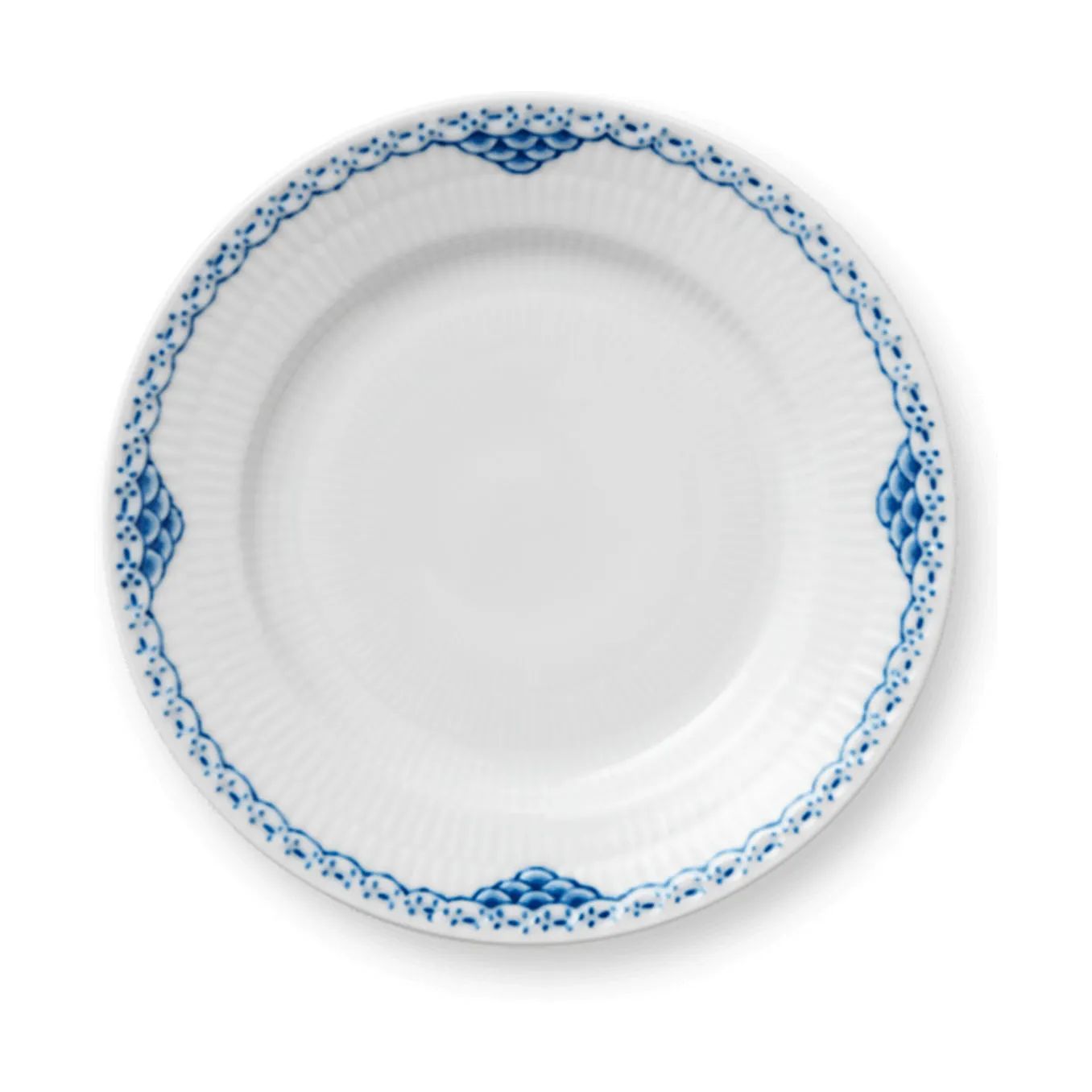 Royal Copenhagen Kagetallerkener Prinsesse Kagetallerken i Koboltblå/hvid, 17 cm, 1