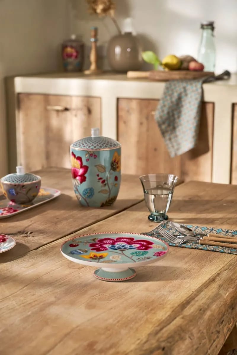 PIP Studio Lagkagefade Blooming Tales Kagefad i Blå, 21,5 cm, 2