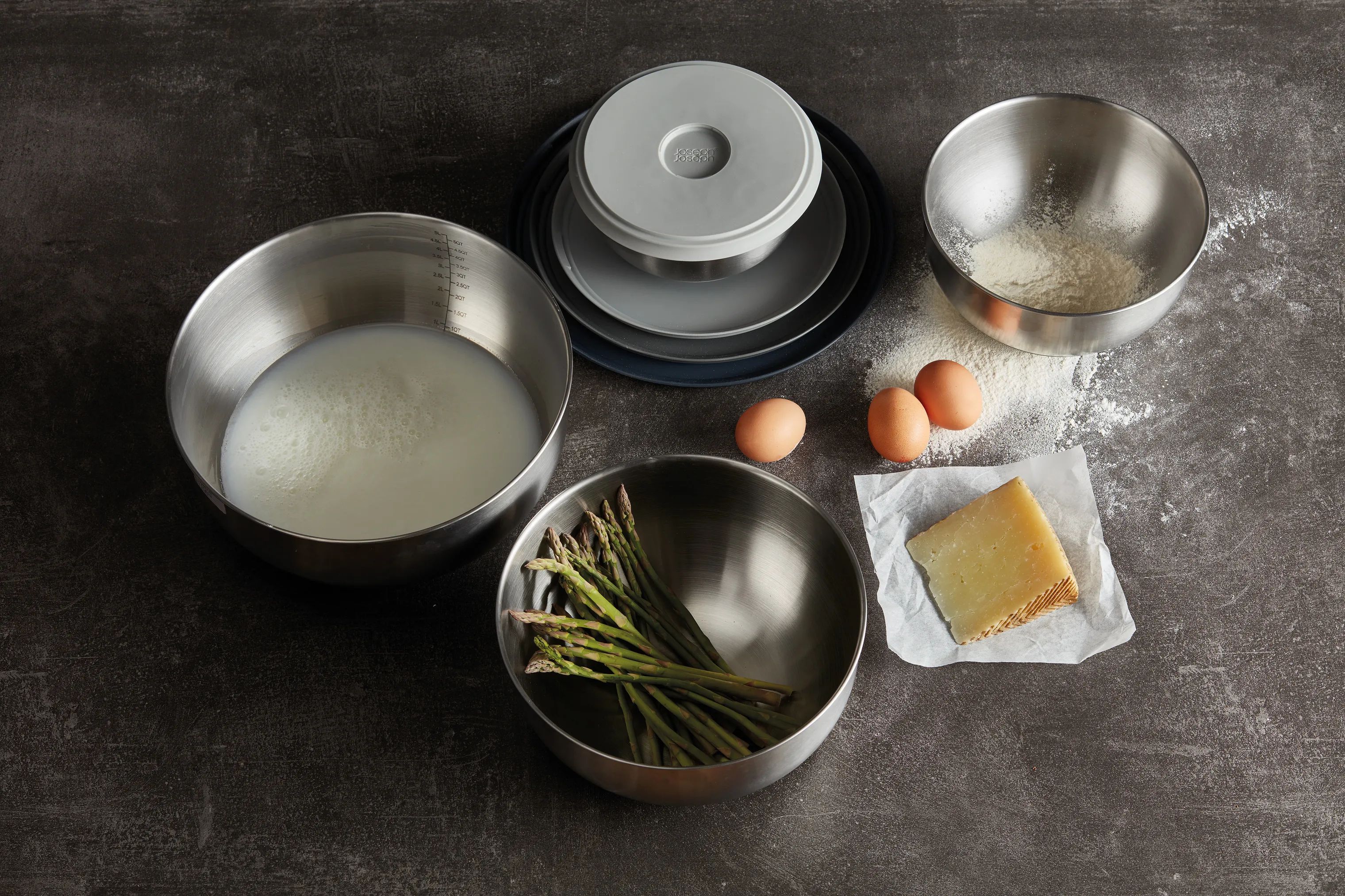 Joseph Joseph Røreskålsæt Nest 100 Røreskålsæt - 8 dele i Stainless Steel, 9
