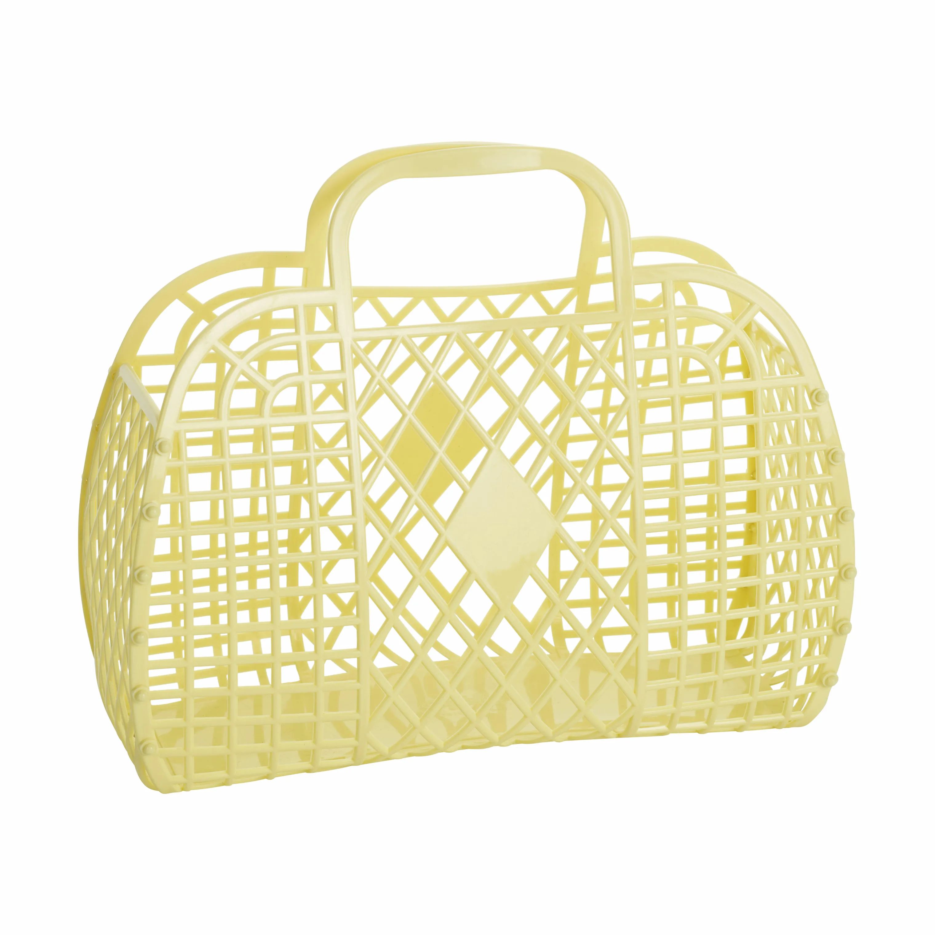 Sun Jellies Øvrigt interiør Retro Basket Retro Taske - Stor i Yellow B 14 x L 35 x H 30 cm, 1