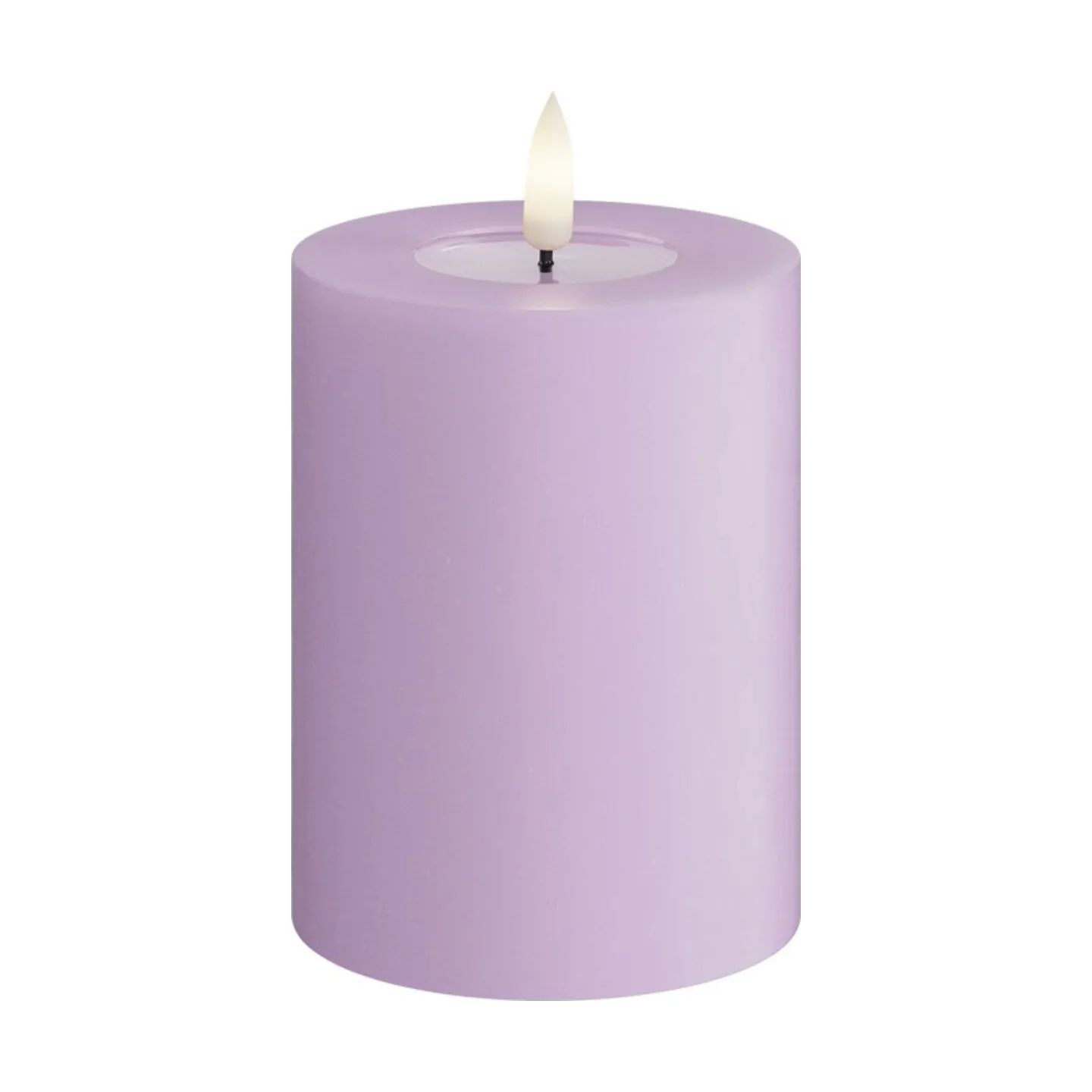 Deluxe Homeart LED-lys Real Flame LED Bloklys i Lavendel, 10 cm, 1