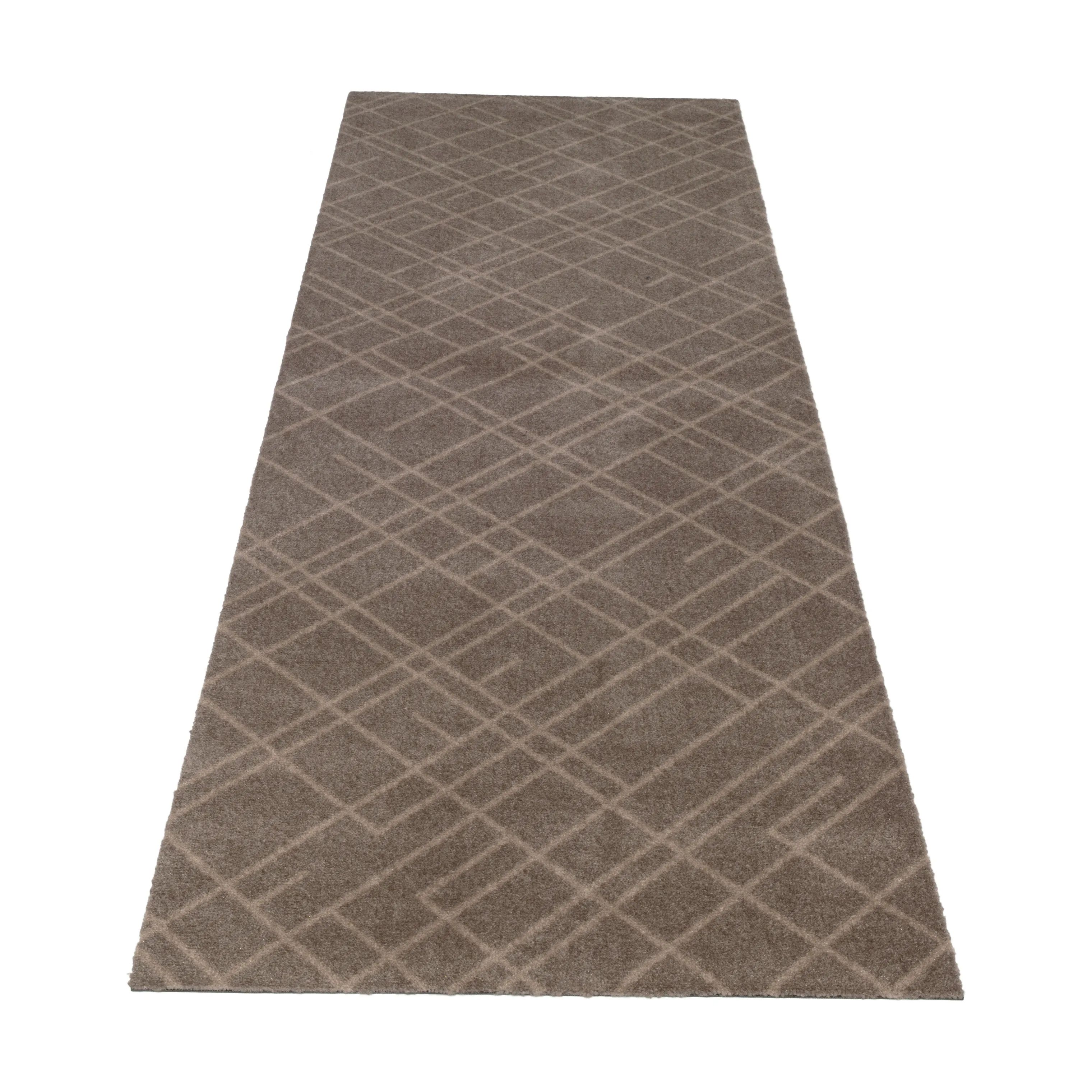 Tica Copenhagen Dørmåtter Lines Gulvmåtte i Brun/beige, B67 x L200 cm, 4