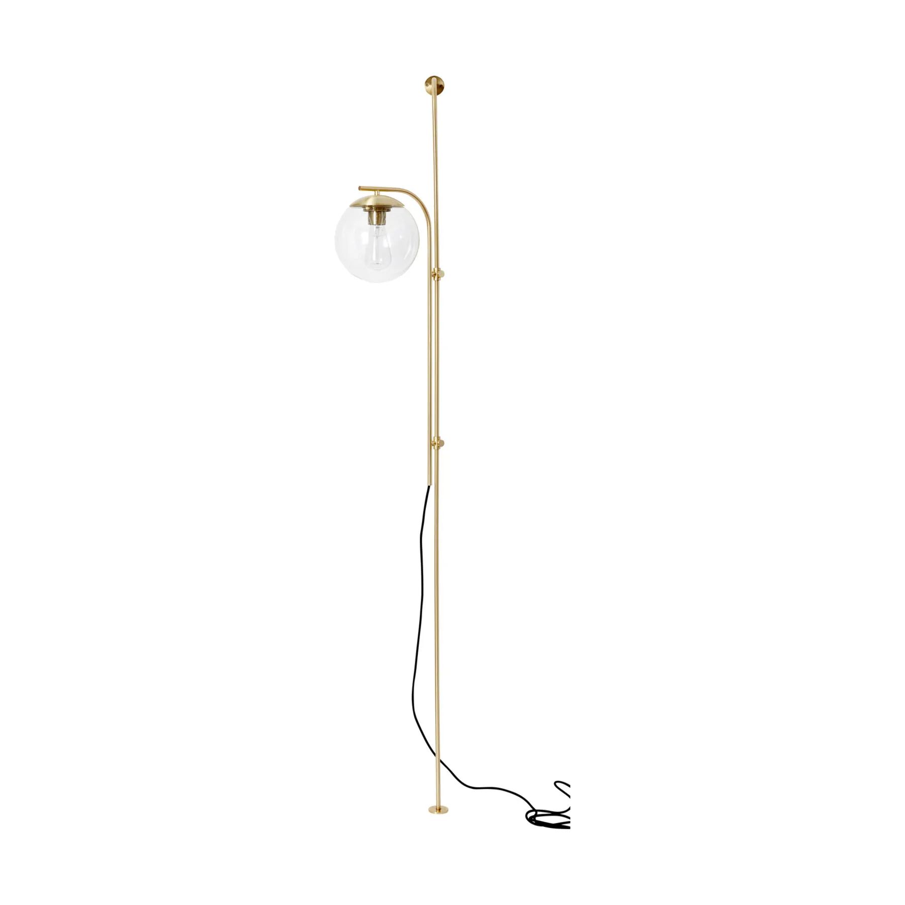 Hübsch Væglamper Bubble væg- og gulvlampe i Messingfarve/Klar, 1
