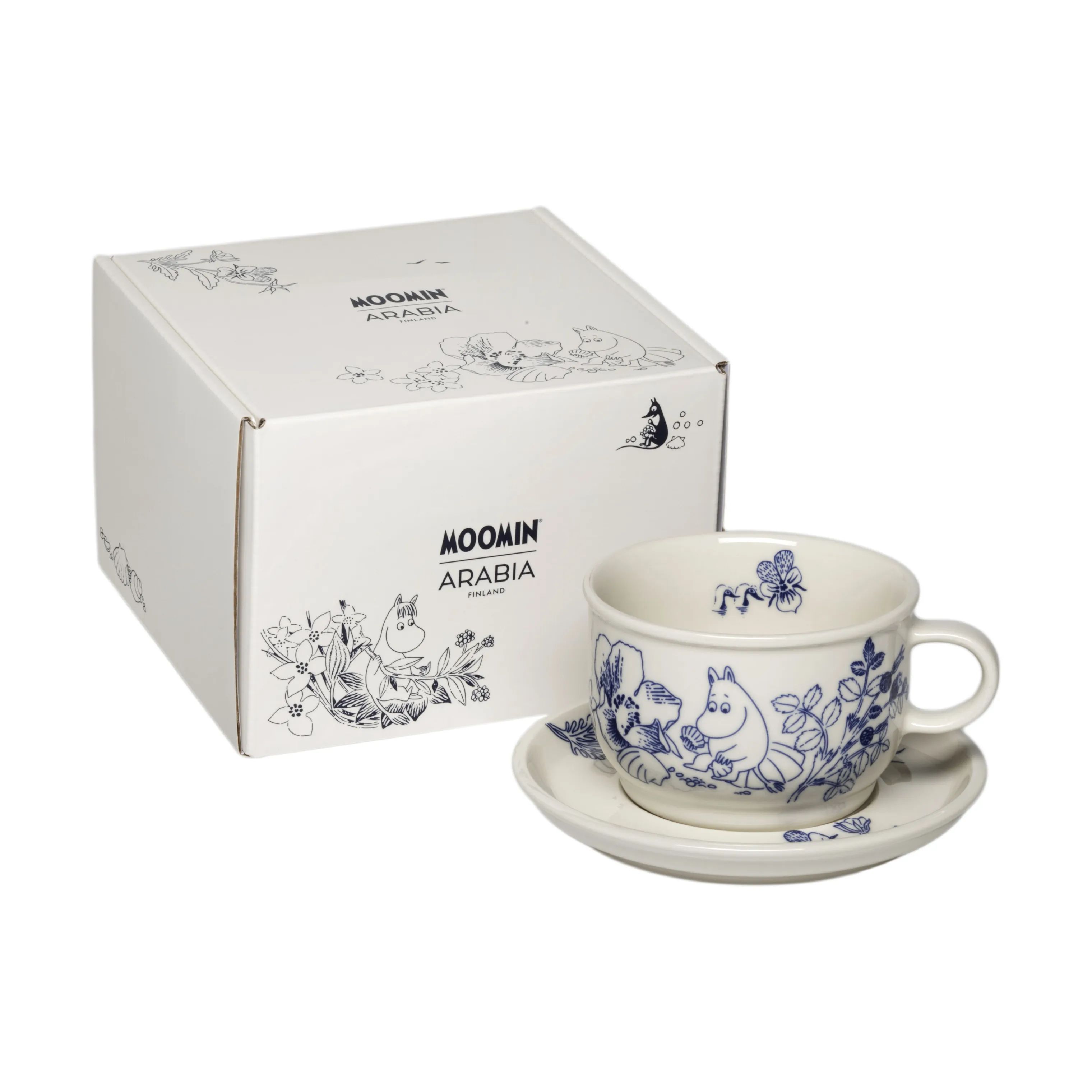 Moomin Arabia Krus og kopper med hank Haru Kop m. Underkop i Hvid, 4