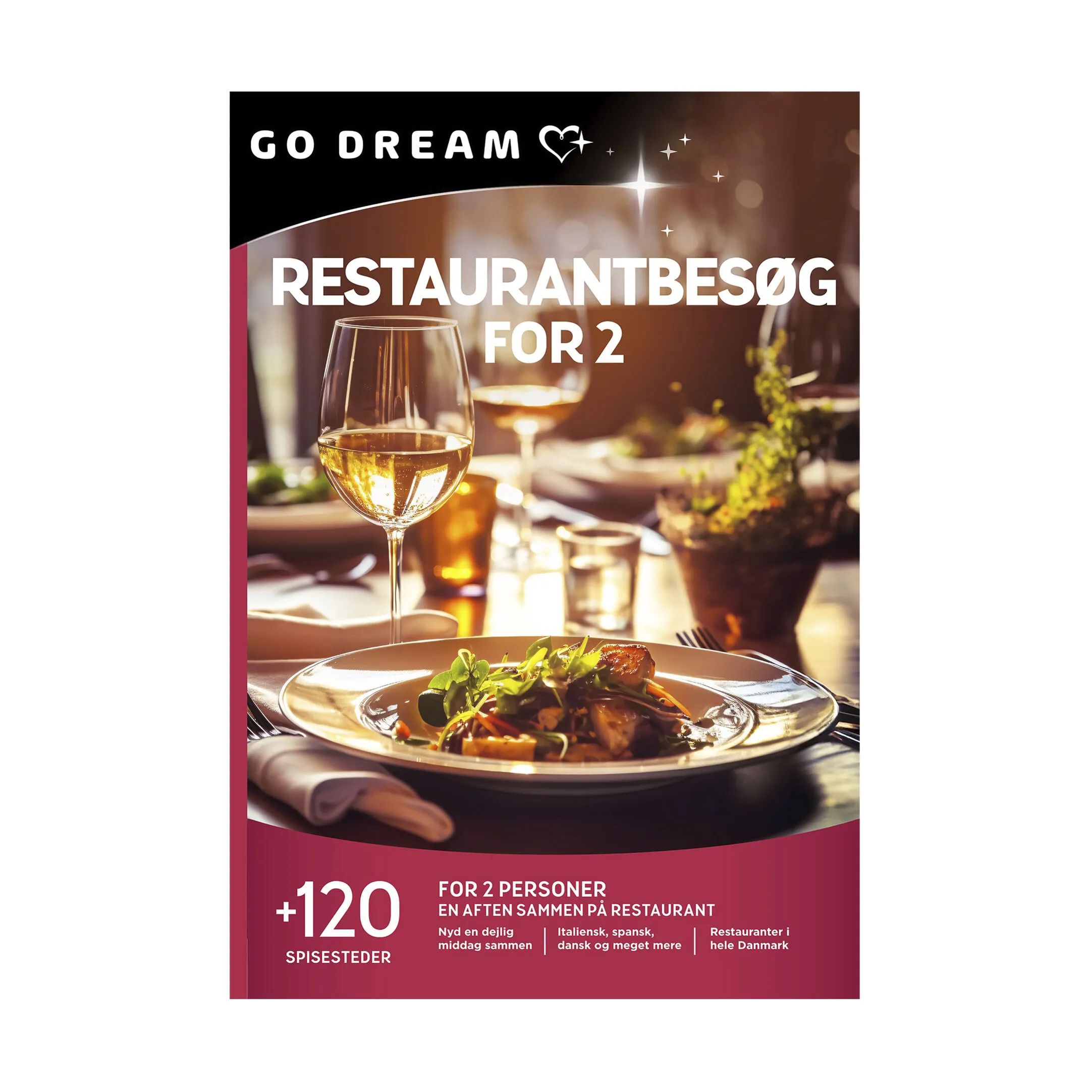 GO DREAM Oplevelsesgavekort Gavekort - Restaurantbesøg i Restaurantbesøg for 2, 1