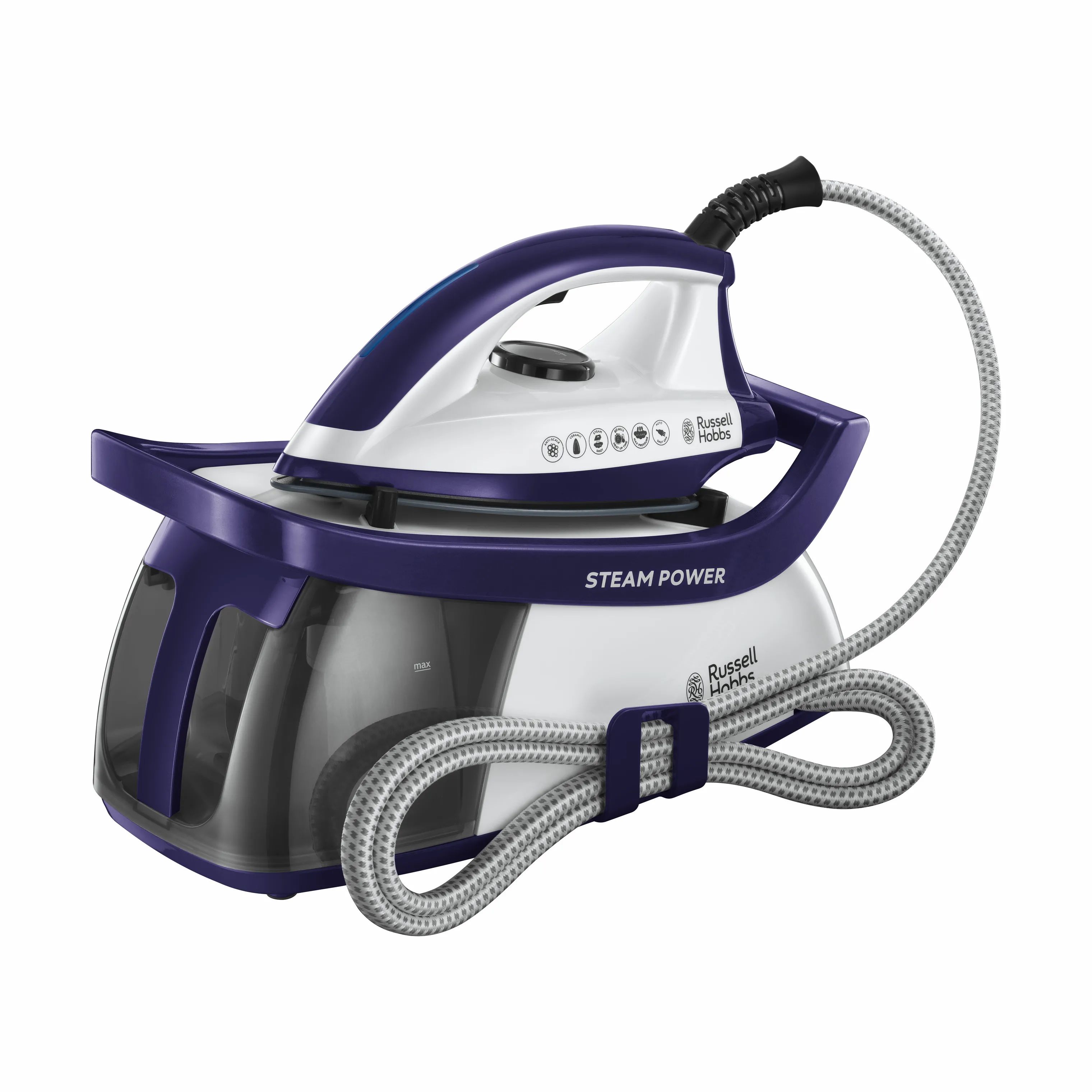 Russell Hobbs Strygejern Steam Power Dampstrygejern i Hvid/lilla, 1