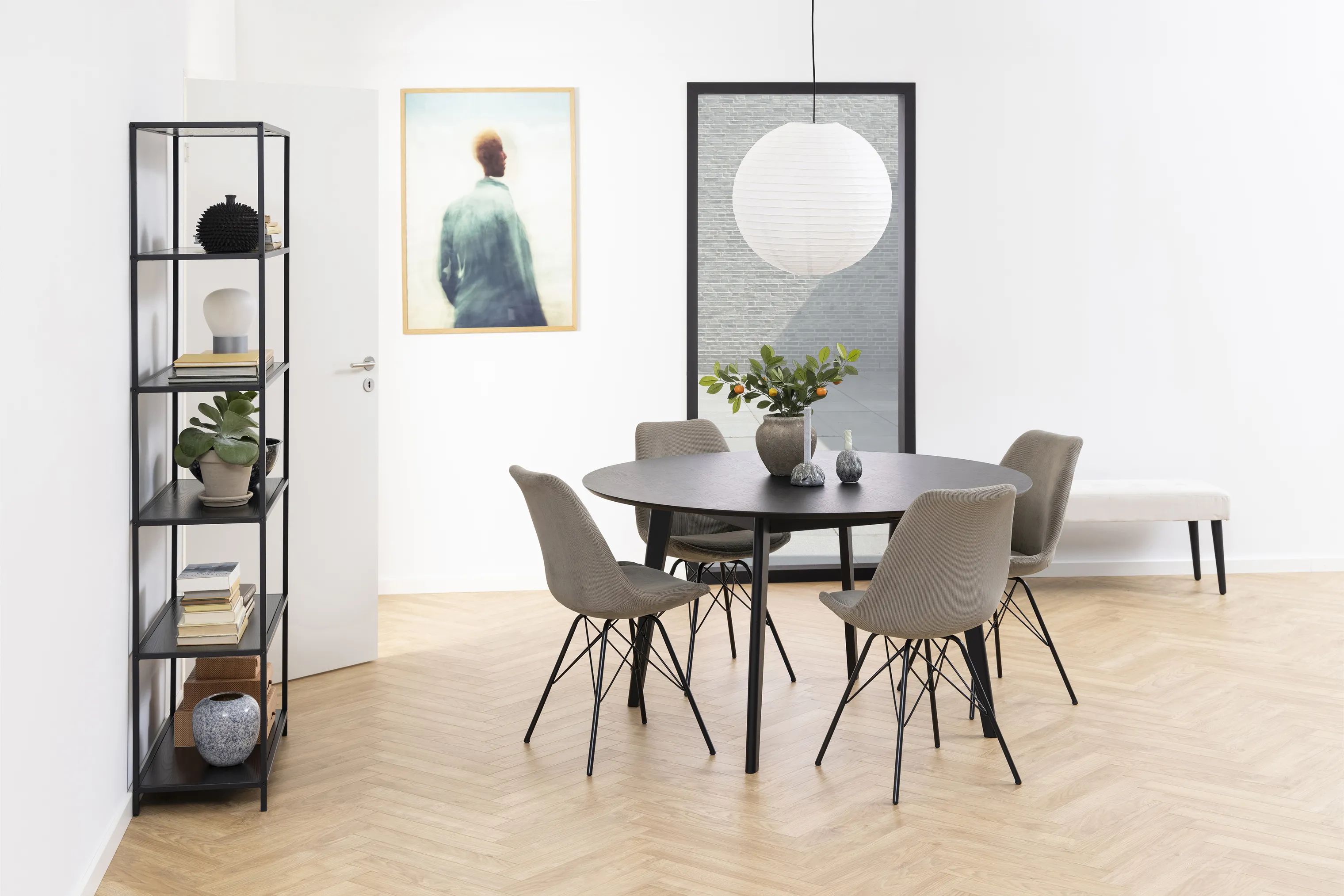 CASA Living Spisebordsstole Eris Spisebordsstol - 2 stk. i mørk beige/sort, 2