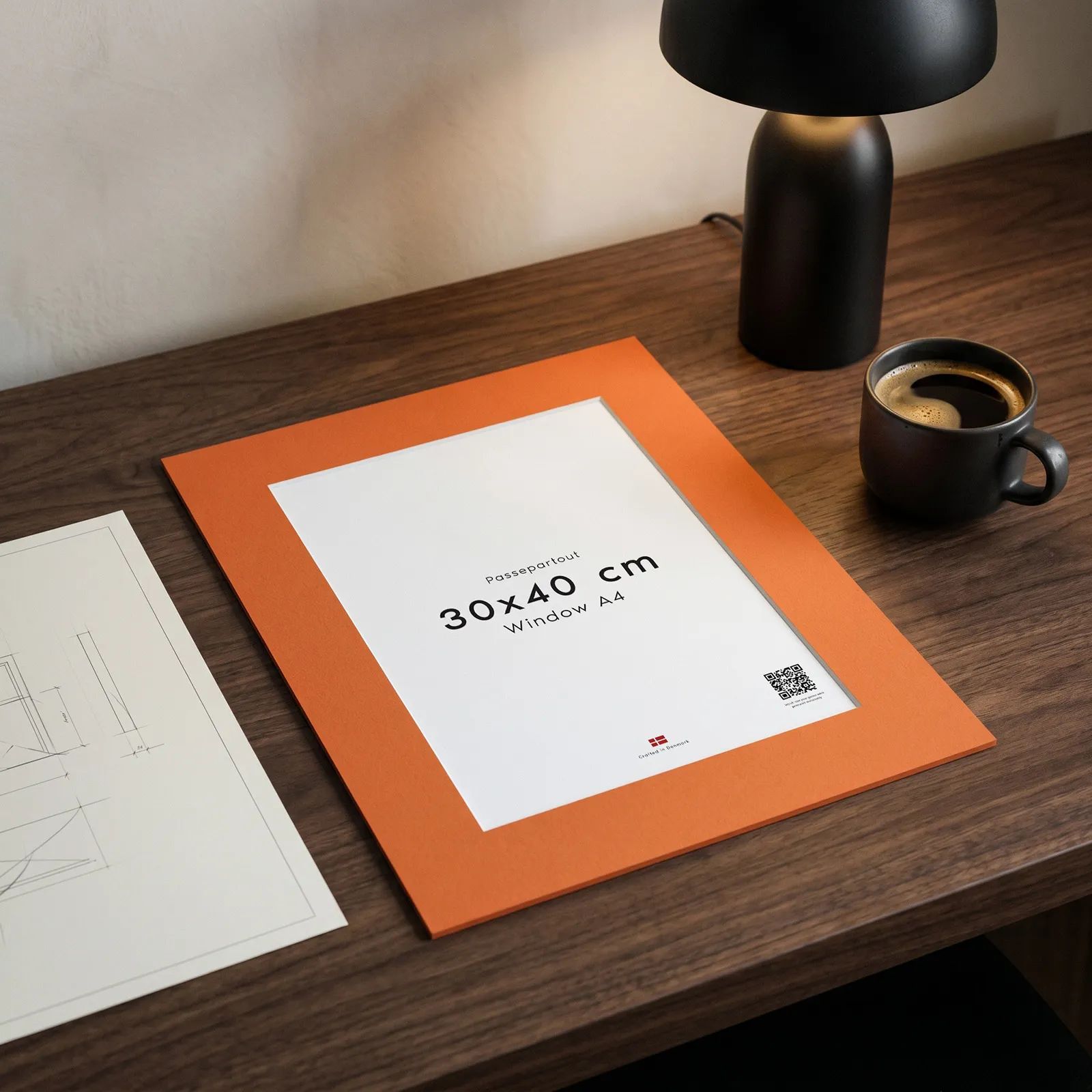 Poster&Frame Plakater Passepartout i Orange, B50 x L70 cm, 2