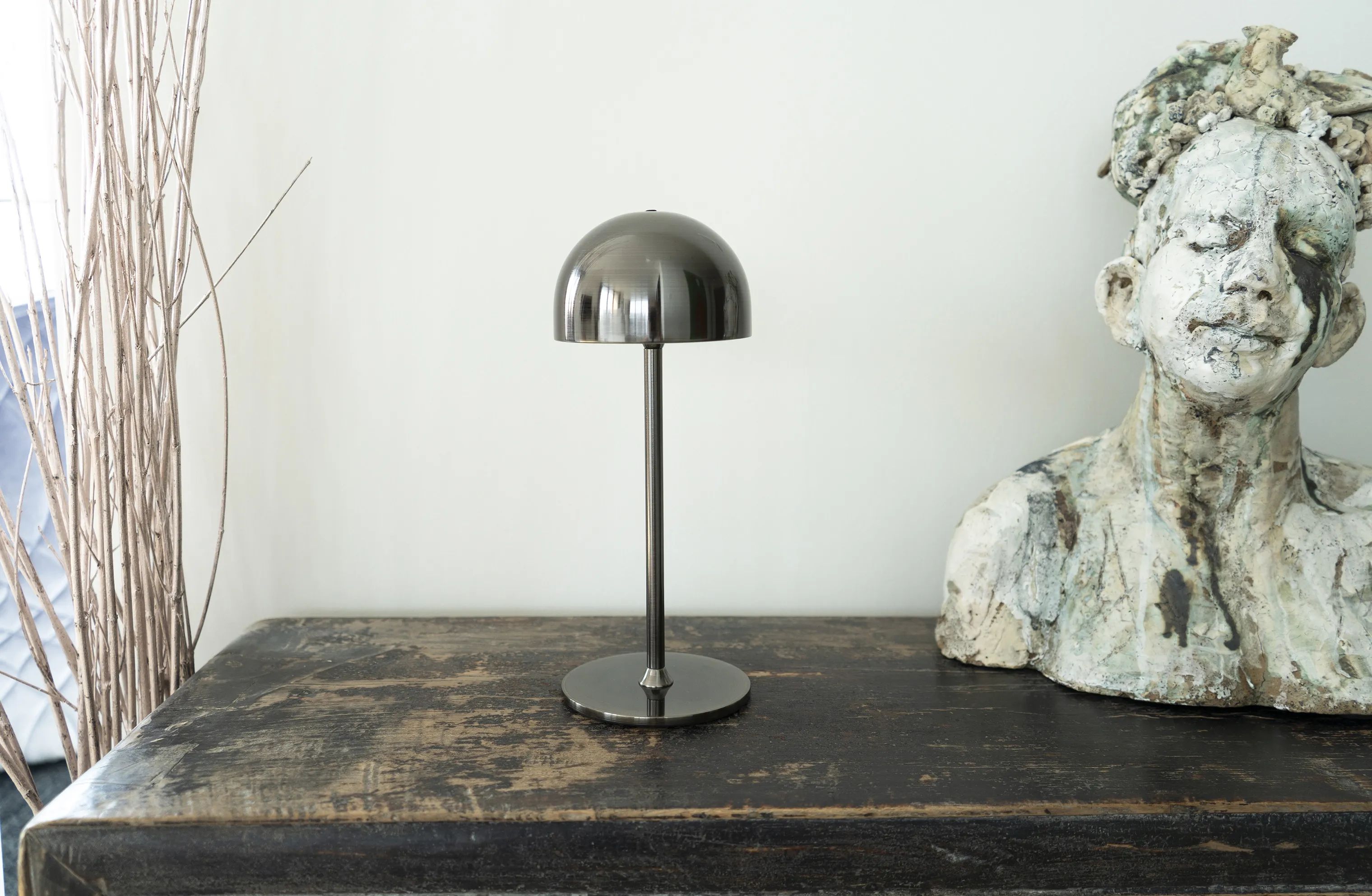Sirius Bordlamper Tim Genopladelig Bordlampe i Nikkel, 30 cm, 1