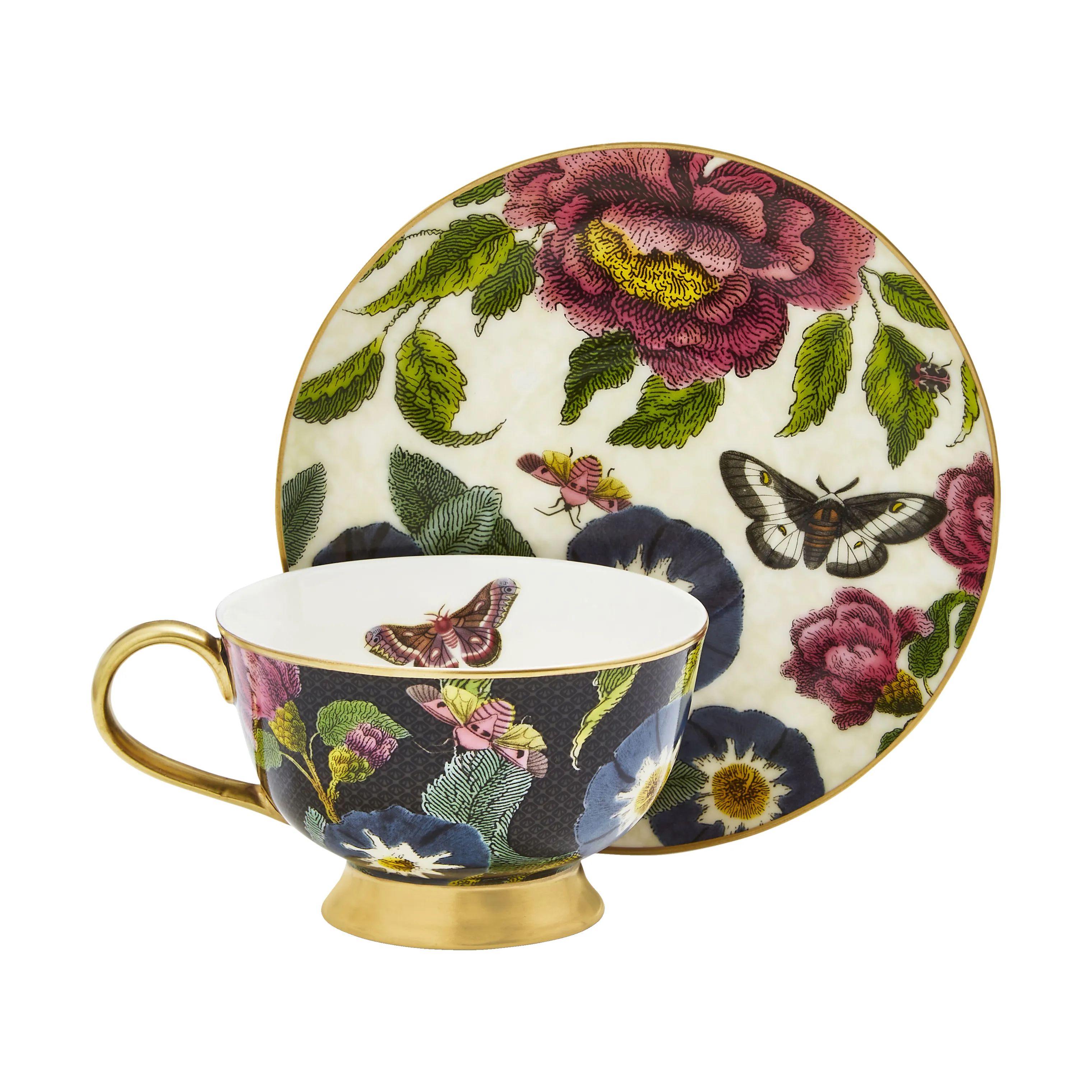 Spode Krus og kopper med hank Creatures Of Curiosity Tekop m. underkop i Multifarvet, 3