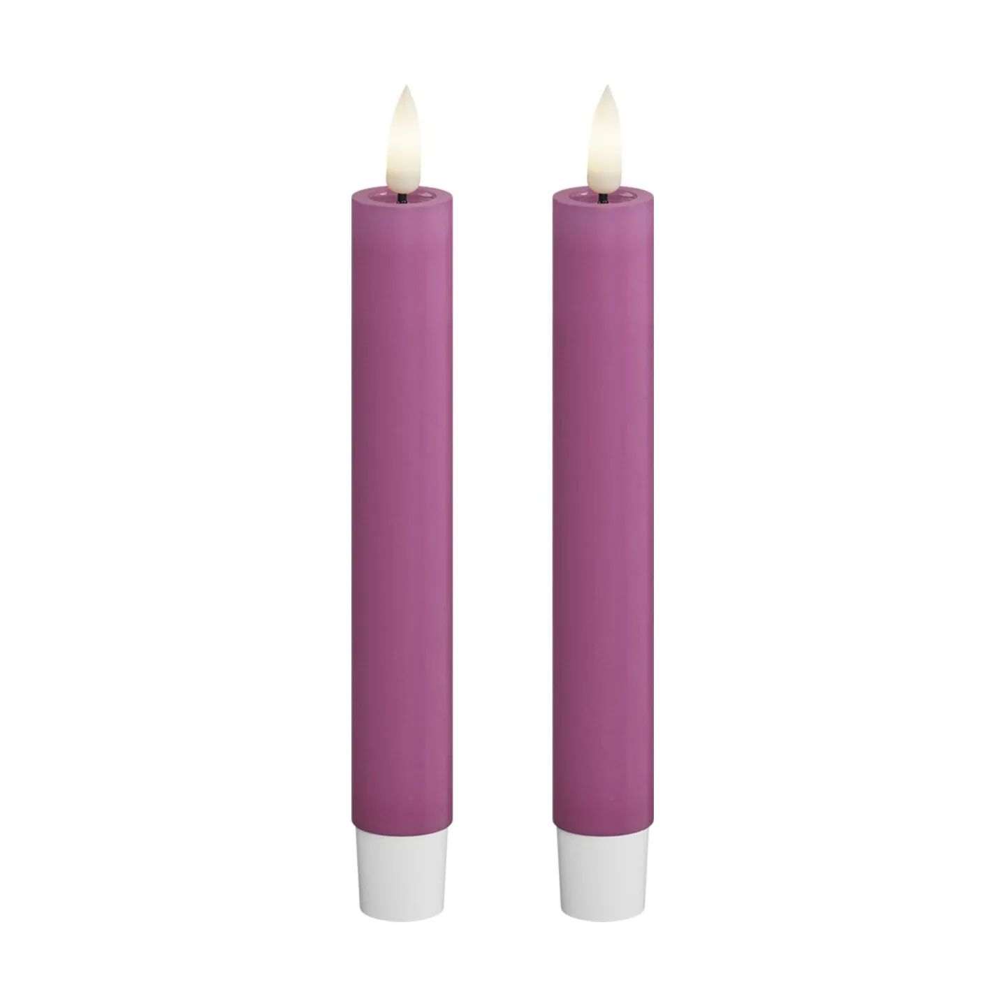 Deluxe Homeart LED-lys Real Flame LED Kronelys - 2 stk. i Magenta , 15 cm, 1