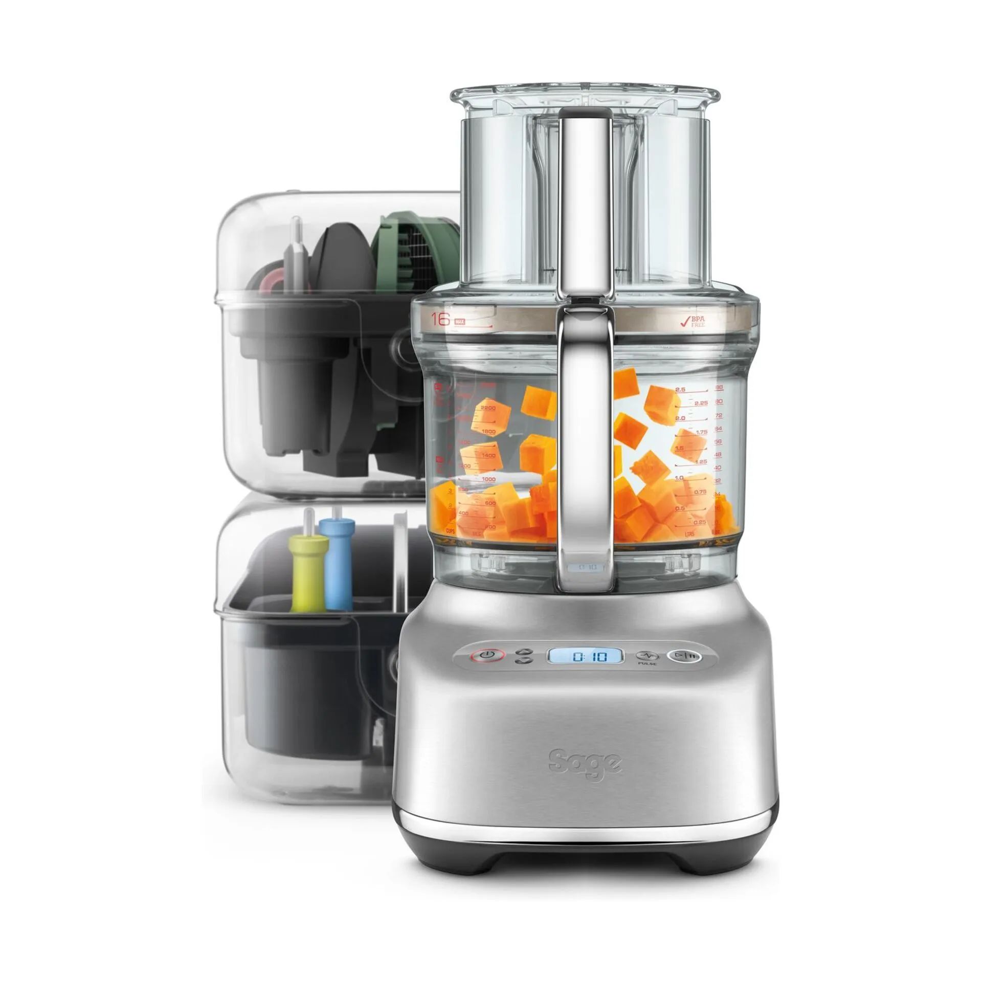 Sage Foodprocessorer Paradice 16 Foodprocessor i Brushed Stainless Steel, 3