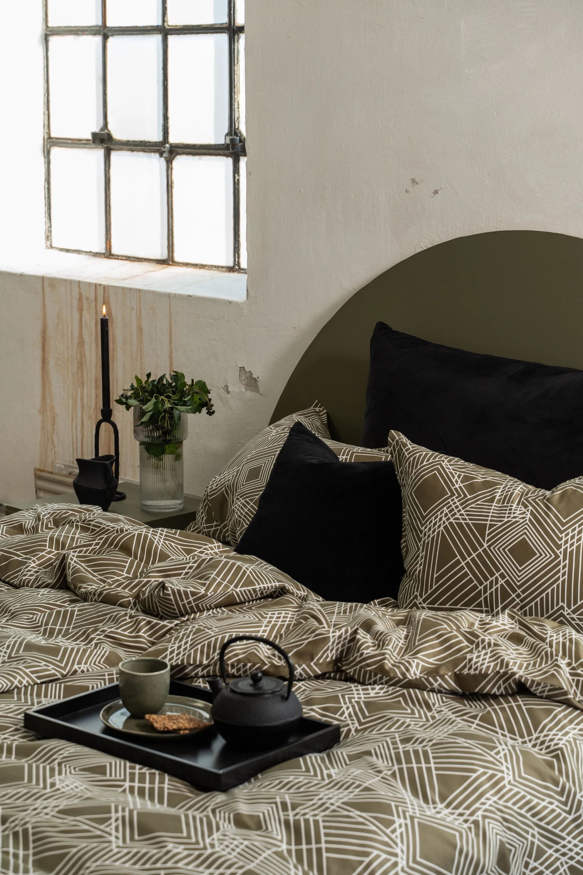 Borås Cotton Sengetøj Lewis Sengetøj i Green, B140 x L200 cm, 3