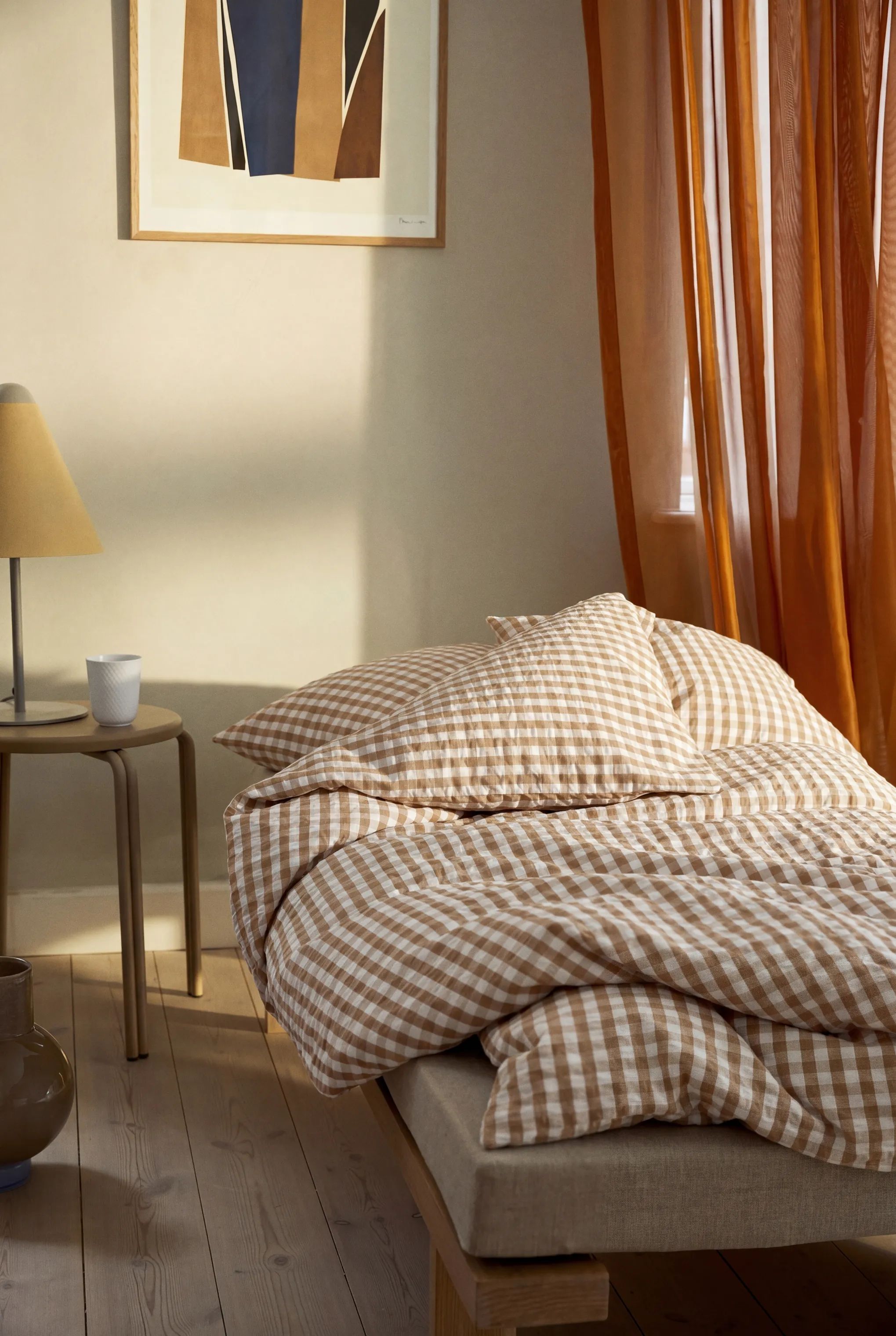 Juna Sengetøj Bæk&Bølge Sengetøj i Karamel/Off-White, B200 x L220 cm, 2