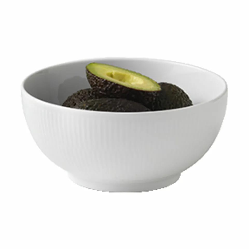 Royal Copenhagen Serveringsskåle Hvid Riflet Skål i Hvid, 18 cm, 4