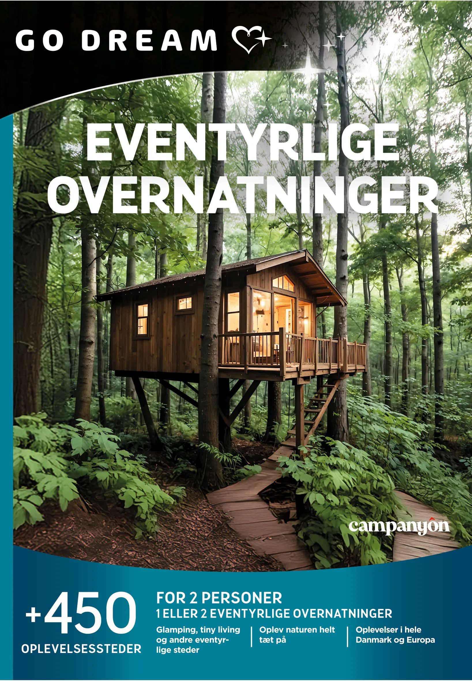 GO DREAM Oplevelsesgavekort Gavekort - Eventyrlige overnatninger i multi, 1