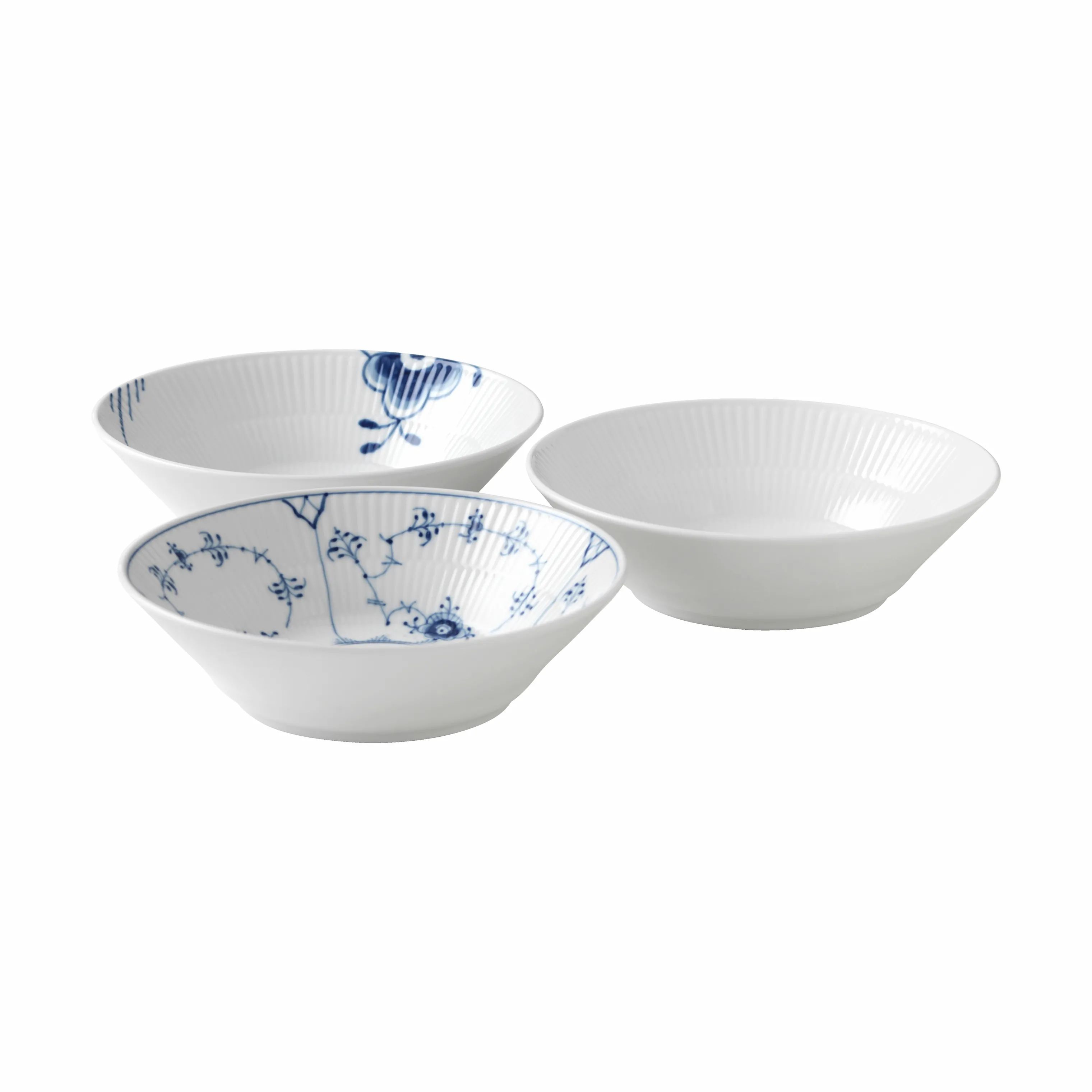 Royal Copenhagen Dybe tallerkener Gifts with History Dybe Tallerkener - 3 stk. i Koboltblå/hvid, 17 cm, 1
