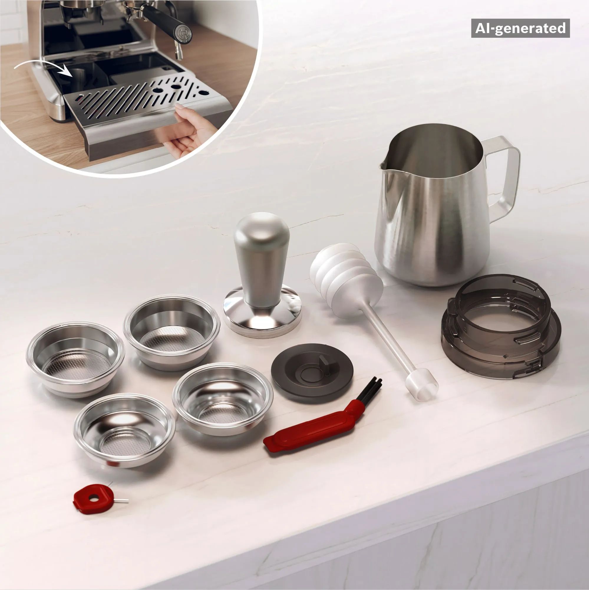 Bosch Espressomaskiner Serie 4 Semi Automatic Espressomaskine i Stål, 4