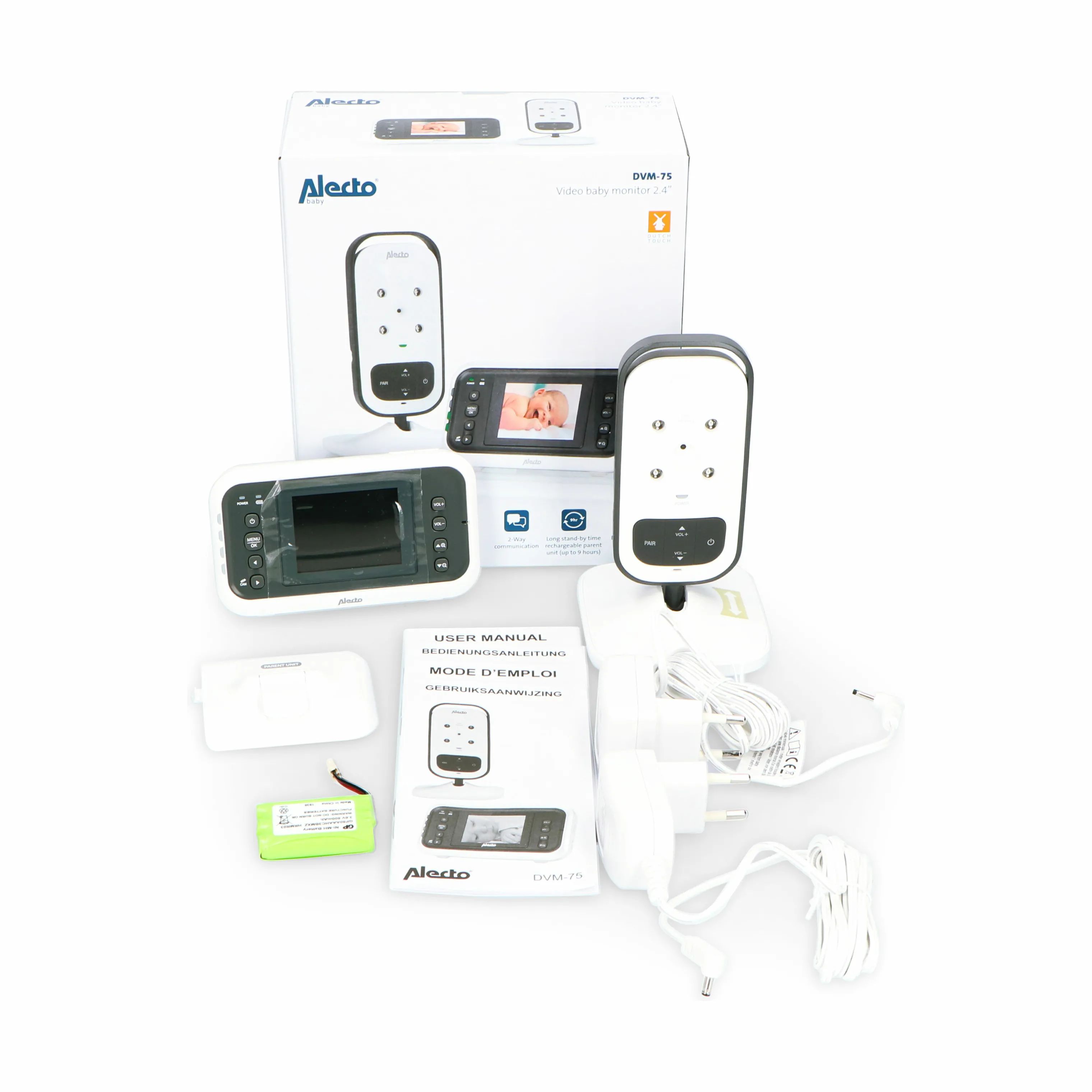Alecto Baby Babyalarmer DVM-75 Babyalarm med video i Hvid, 4