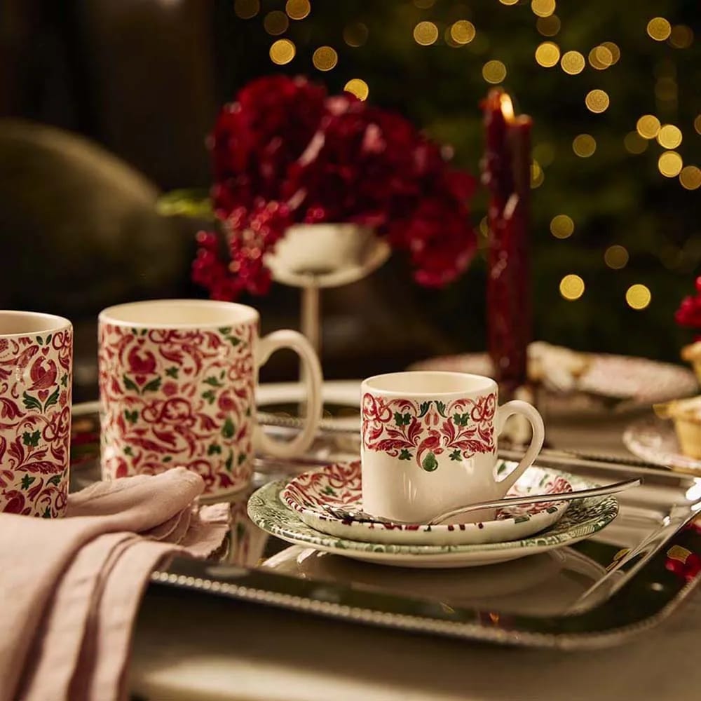 Spode Espressokopper Yuletide Espressokop med underkop - 2 stk. i Rød/grøn/hvid, 2
