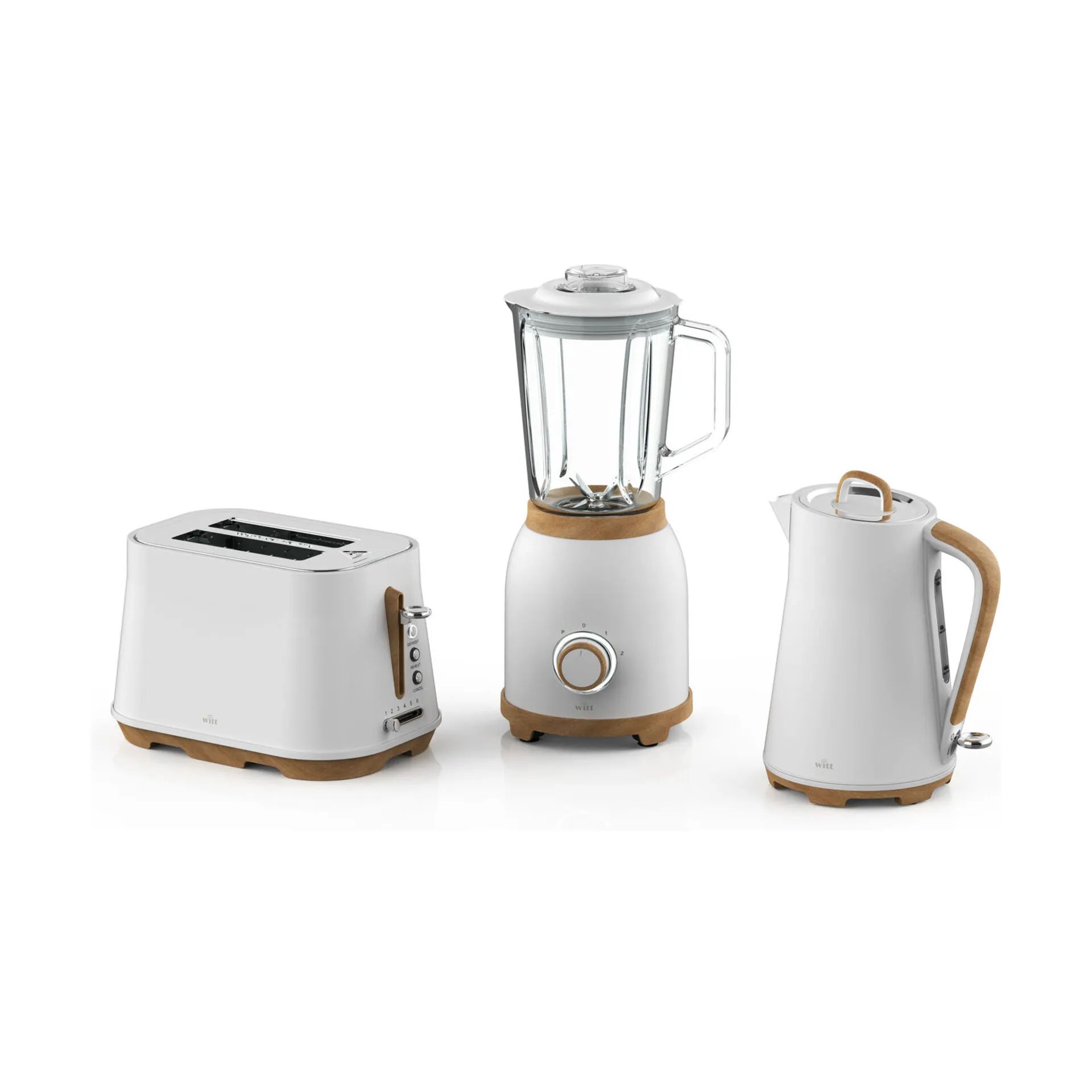 Witt Brødristere Premium Element Morgenmadssæt - 3 dele i White, 1