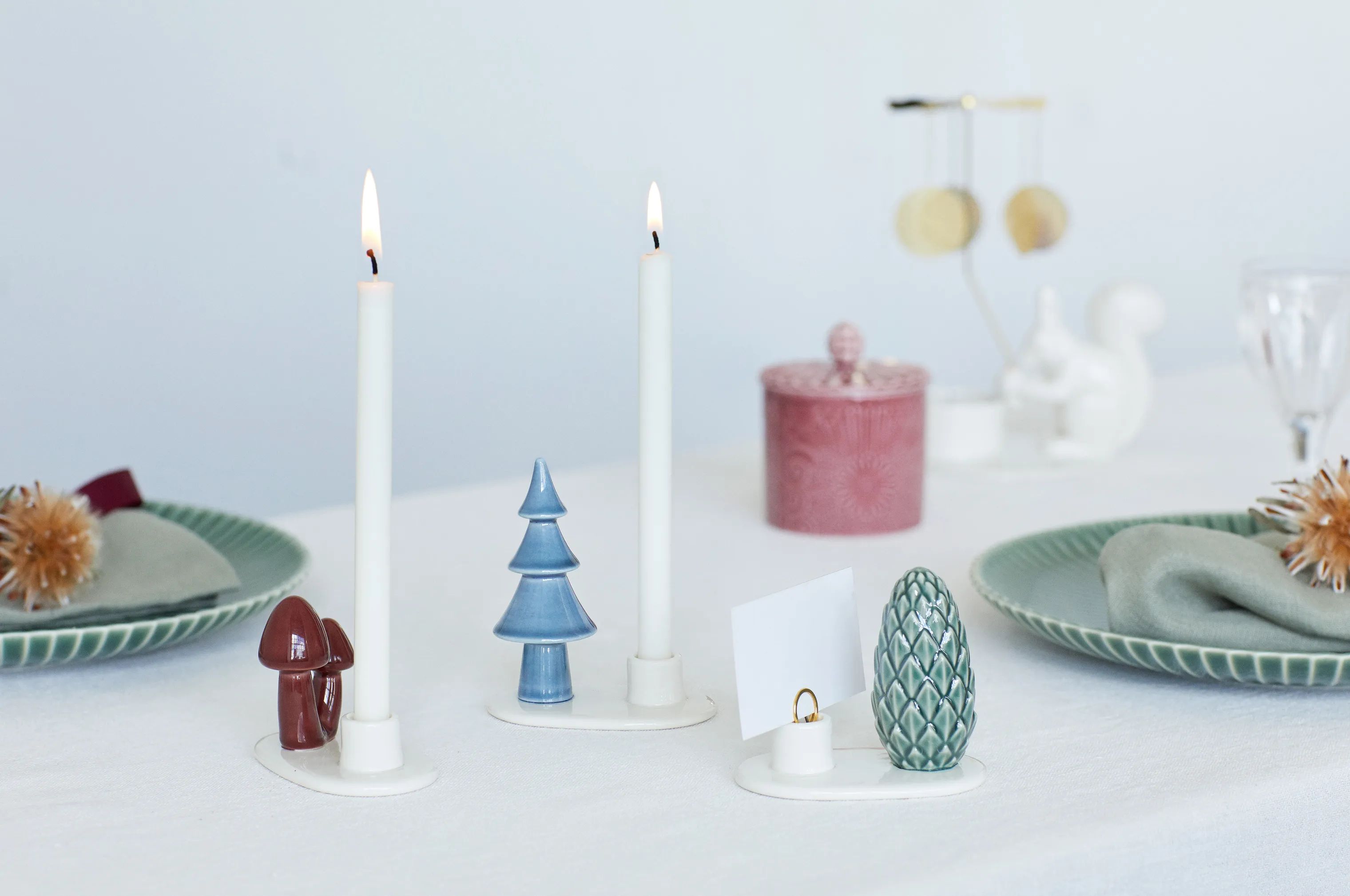 Dottir Bordkortholdere Winter Stories Bordkortholder - 3 stk. i Guld;hvid, 2