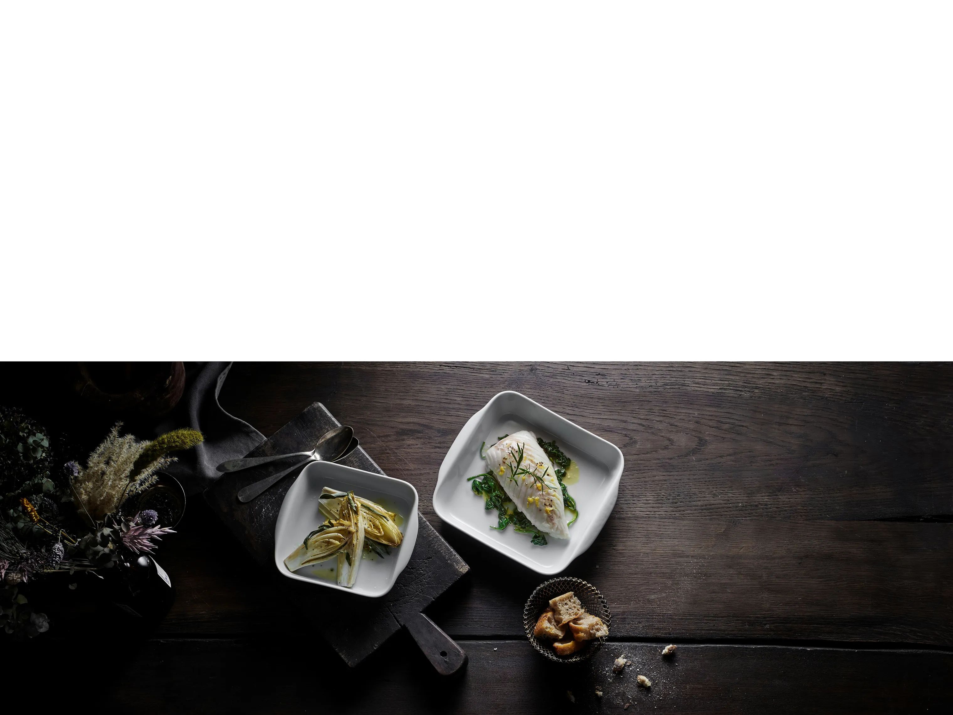 Pillivuyt Serveringsfade Ovnfast Fad i hvid, B14 x L14 cm, 2