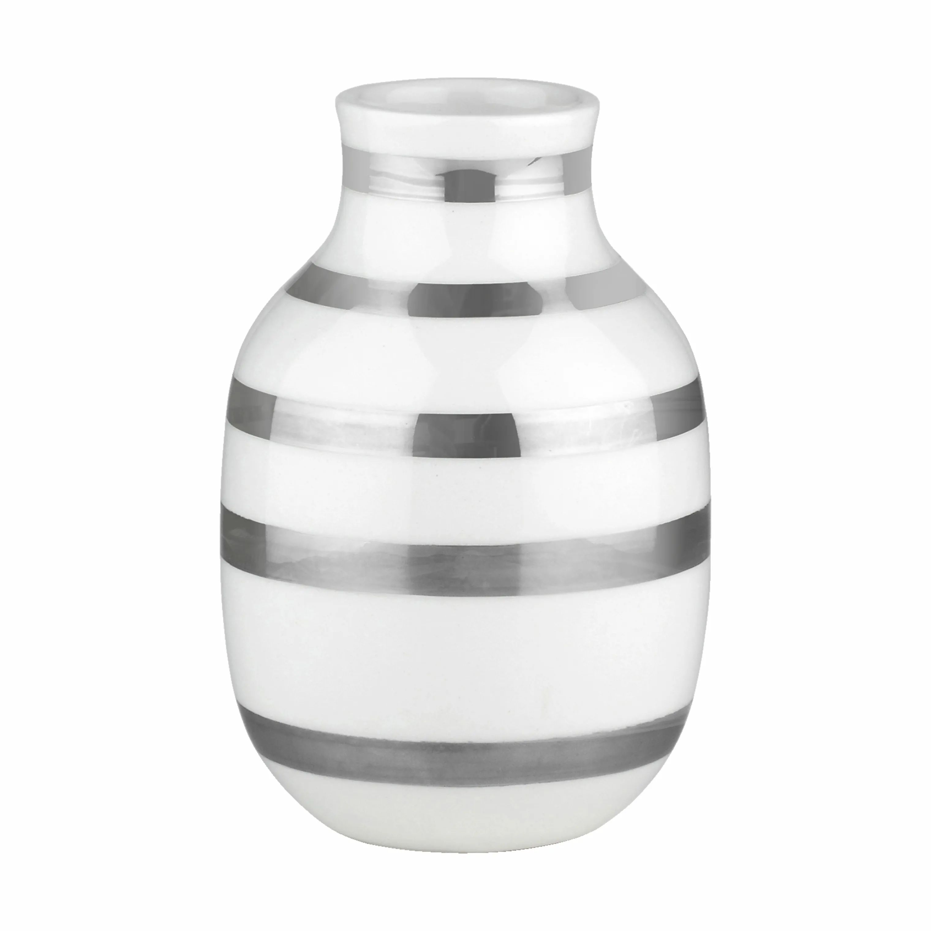 Kähler Vaser Omaggio Vase i Sølvfarvet/Hvid, H12,5 x Ø8,5 cm, 1