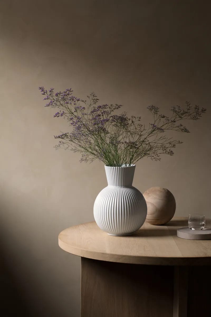 Lyngby Porcelæn Vaser Tura Vase i Hvid, 34 cm, 2