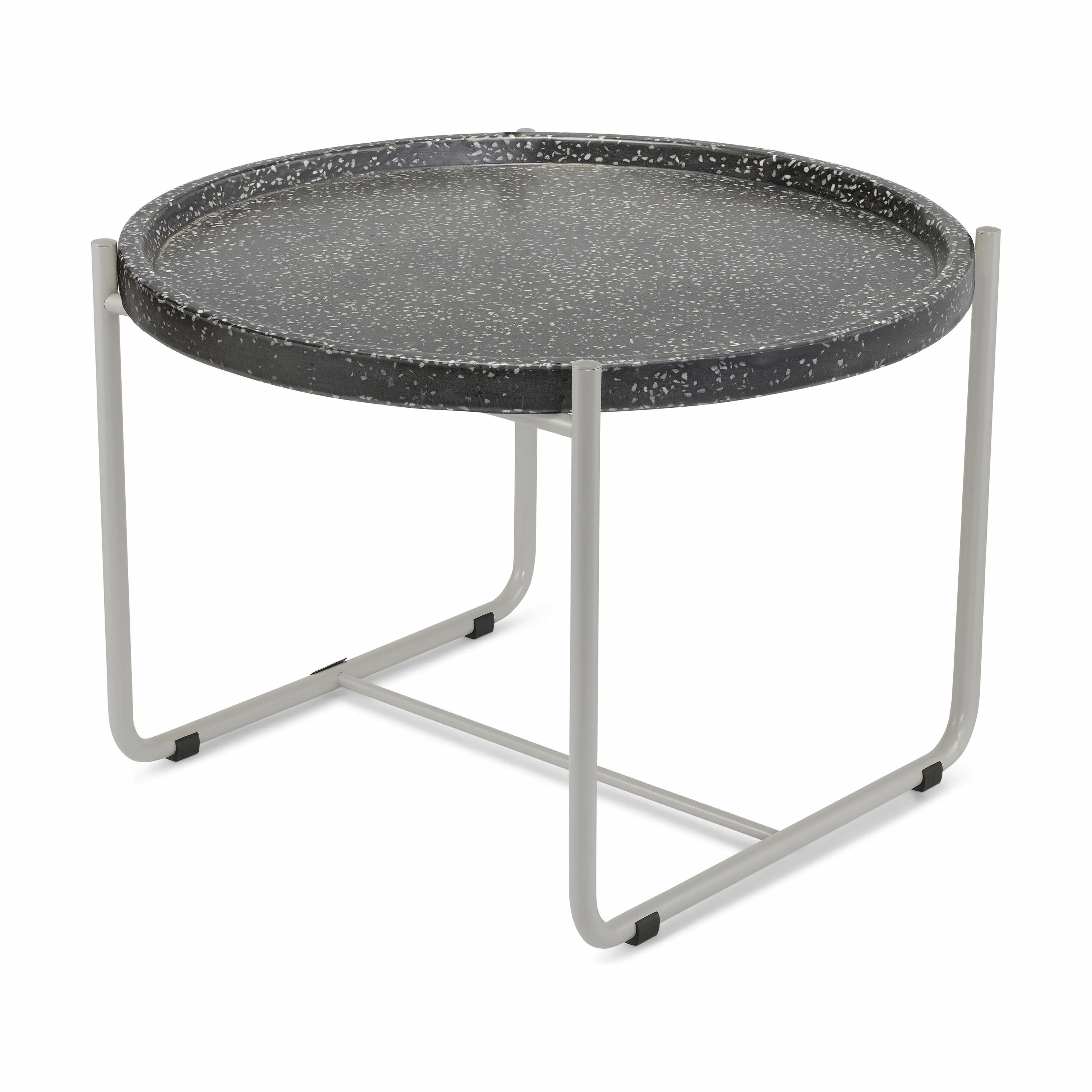 TRIMM Copenhagen Loungeborde Loungeborde Terrazzo Loungebord i Aluminum Grey/black, 55 cm, 1