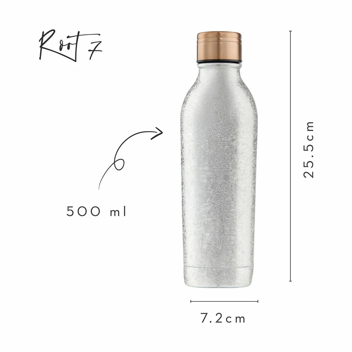 Root7 Drikkedunke OneBottle Termo Drikkedunk i Sølvfarvet, 500 ml, 4