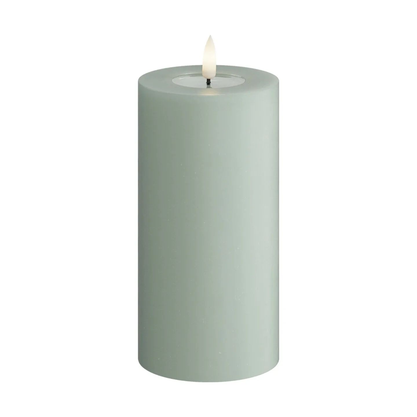 Deluxe Homeart LED-lys Real Flame LED Bloklys i Salvie grøn, 15 cm, 1