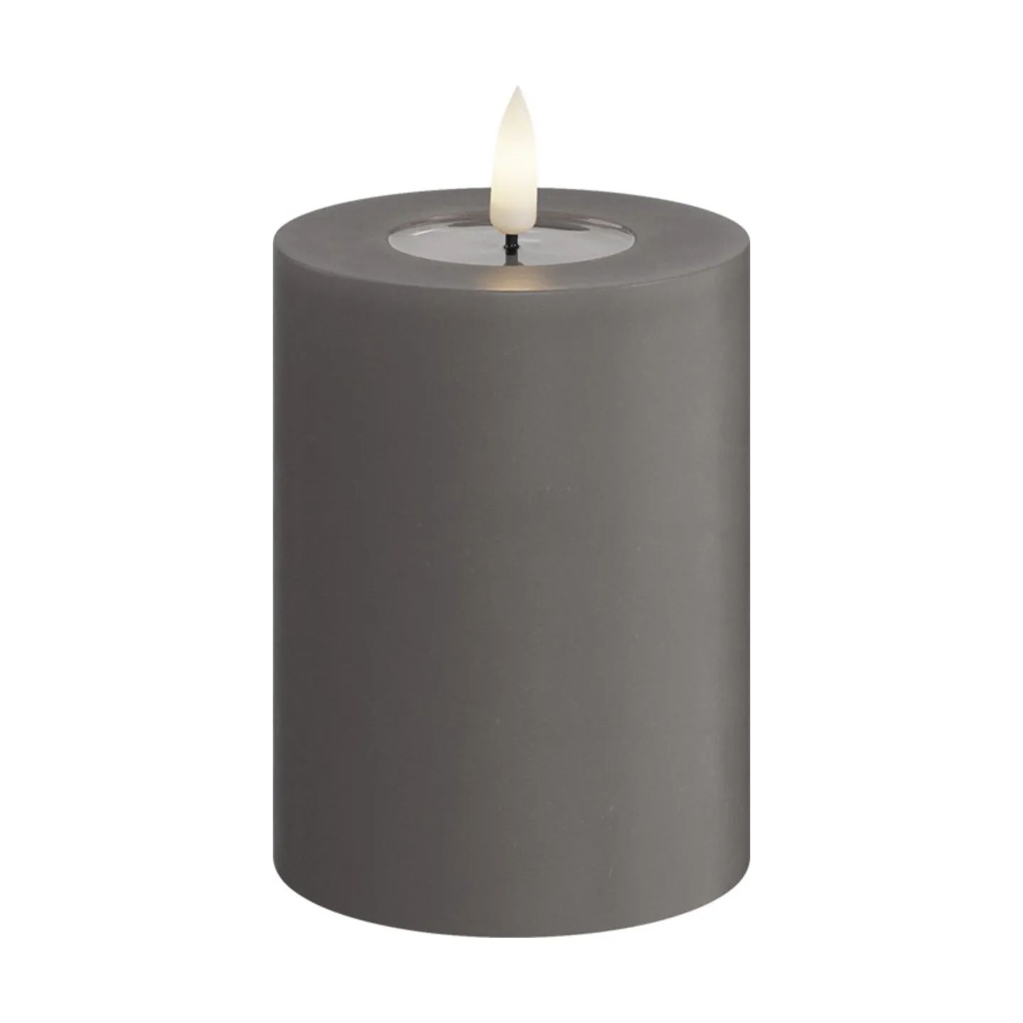 Deluxe Homeart LED-lys Real Flame LED Bloklys i Grå, 10 cm, 1