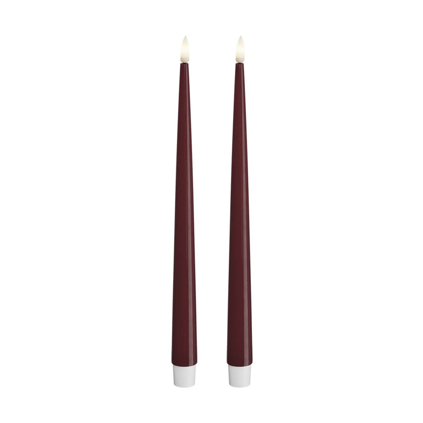 Deluxe Homeart LED-lys Real Flame LED Kertelys - 2 stk. i Bordeaux, 28 cm, 1