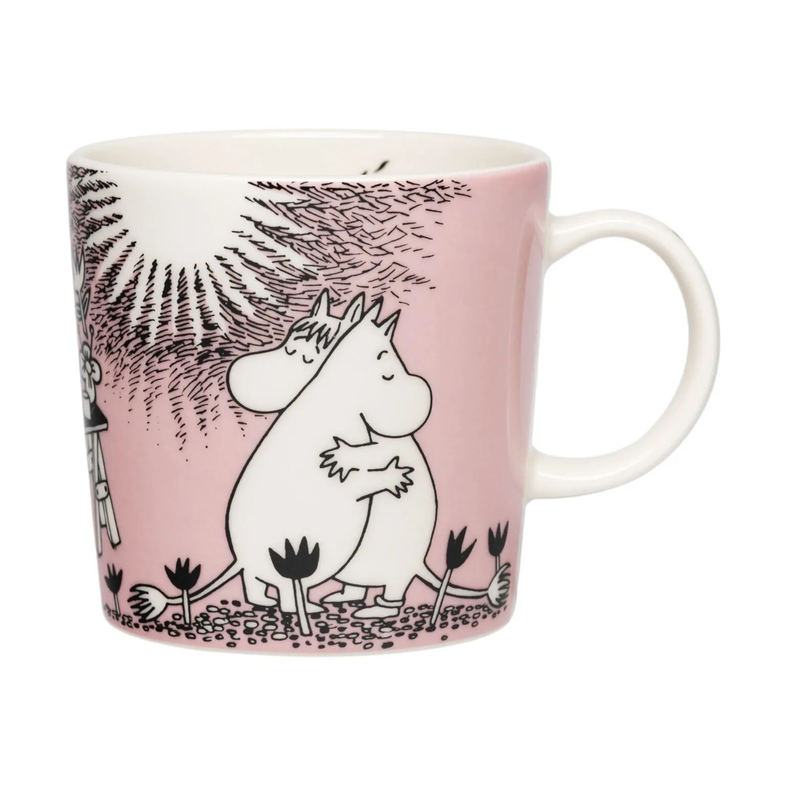 Moomin Arabia Krus og kopper med hank Kærlighed 30 år Jubilæumskrus i Lyserød/kærlighed, 30 cl, 1