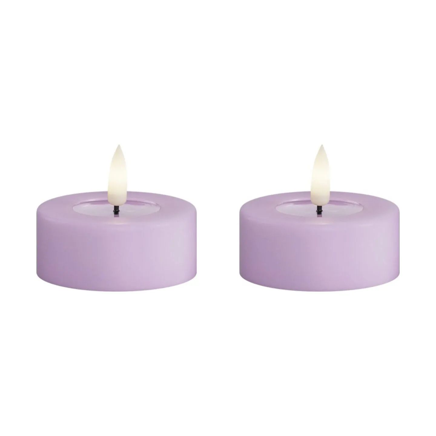 Deluxe Homeart LED-lys Real Flame LED Fyrfadslys - 2 stk. i lavendel, 6,1 cm, 1